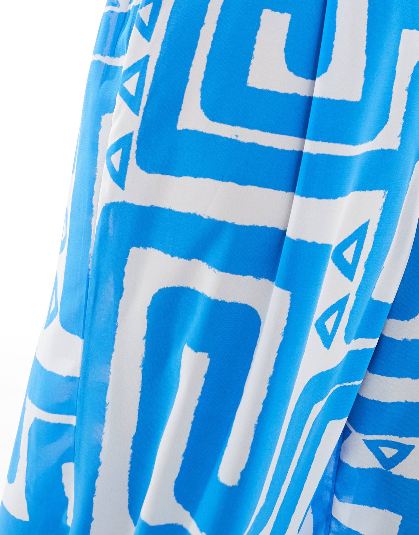 New Look Curve co-ord swirl pattern beach trouser in blue