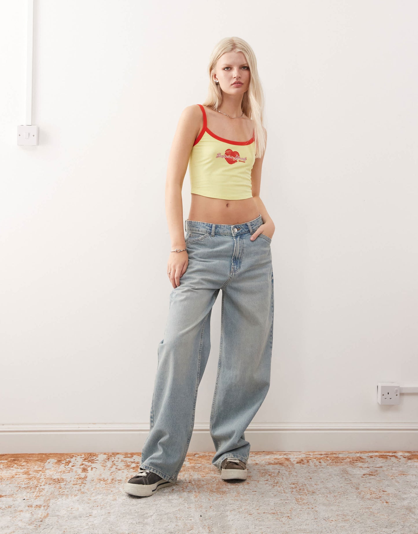 COLLUSION holiday print cropped cami