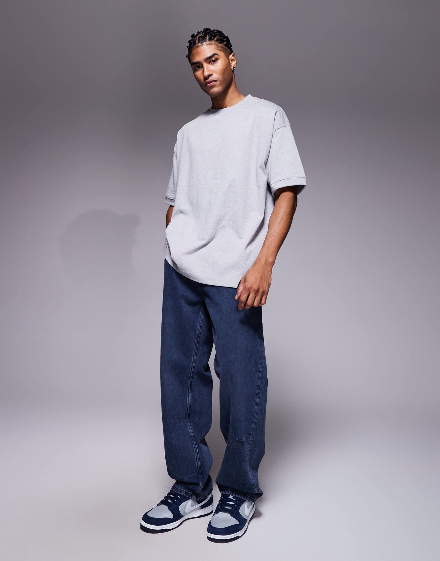 ASOS DESIGN super heavyweight oversized t-shirt in grey marl
