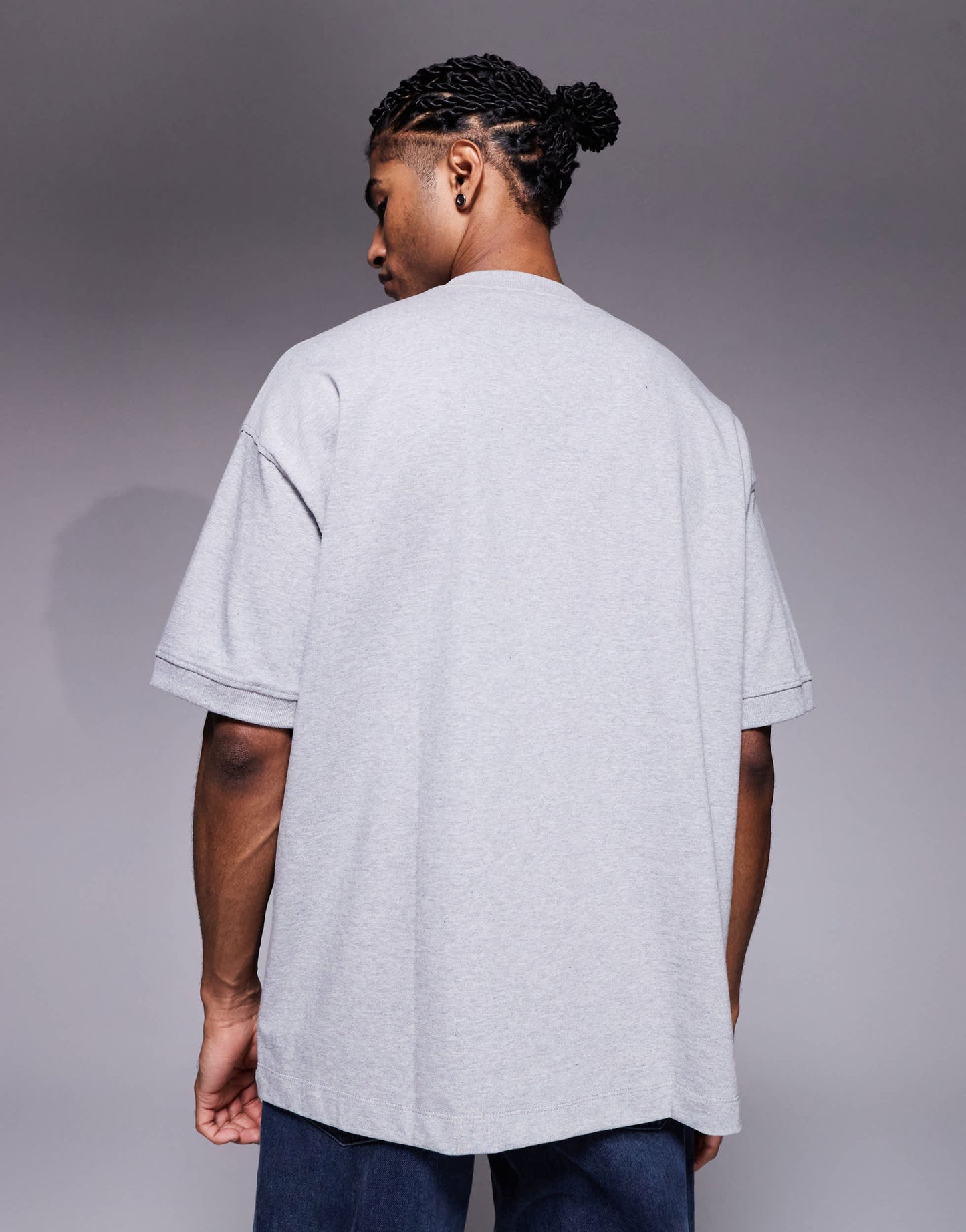 ASOS DESIGN super heavyweight oversized t-shirt in grey marl