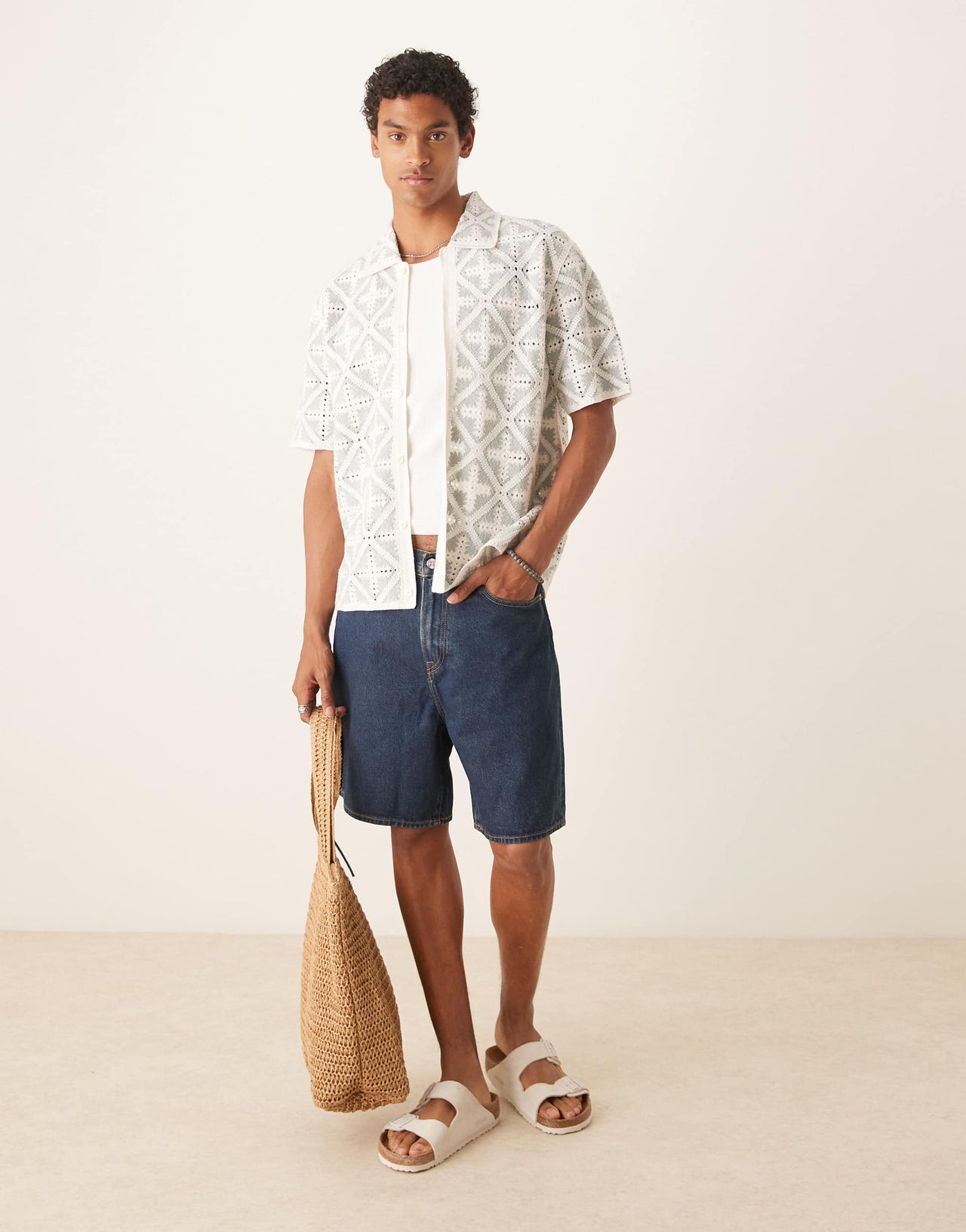 Abercrombie & Fitch loose denim shorts in indigo