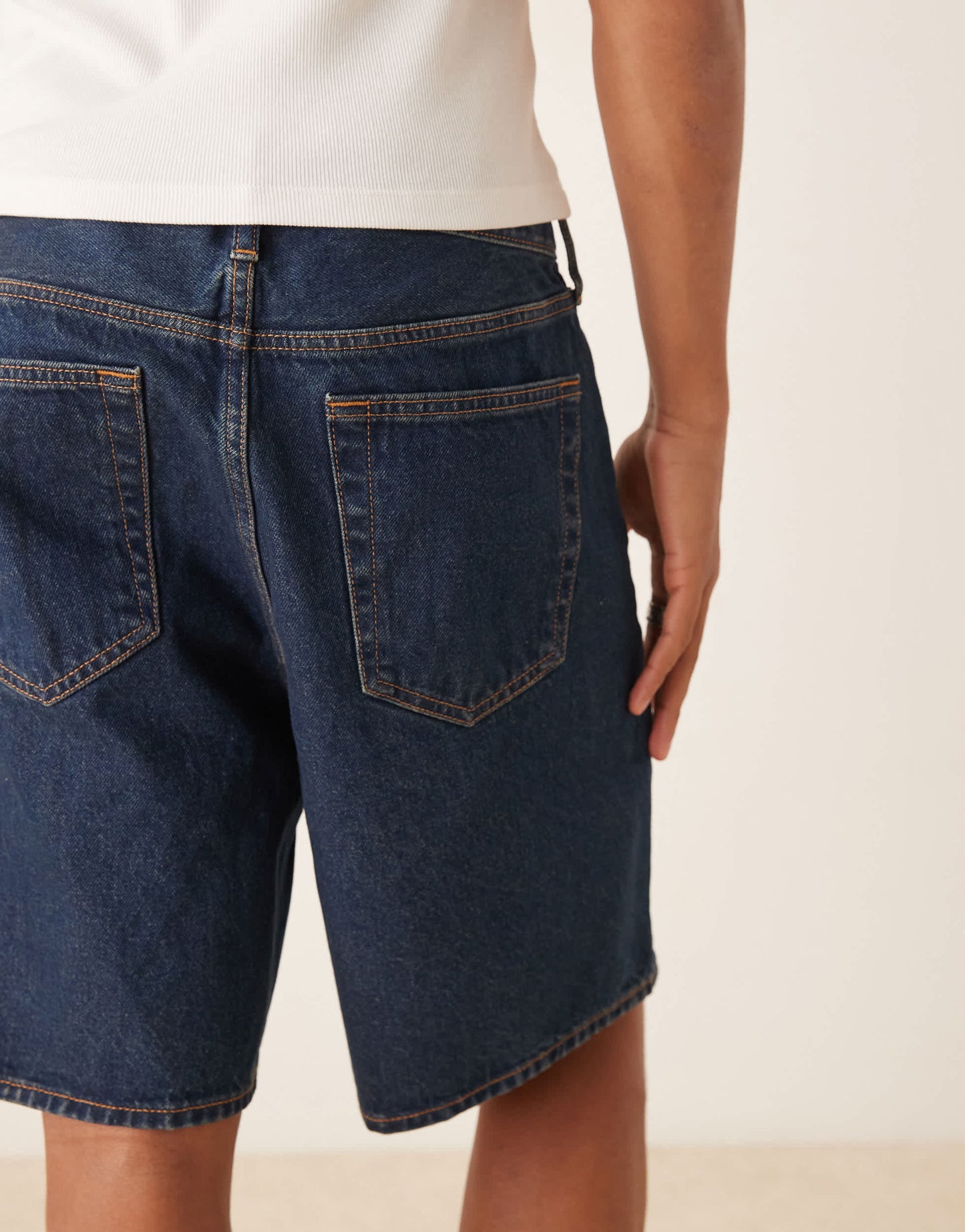 Abercrombie & Fitch loose denim shorts in indigo