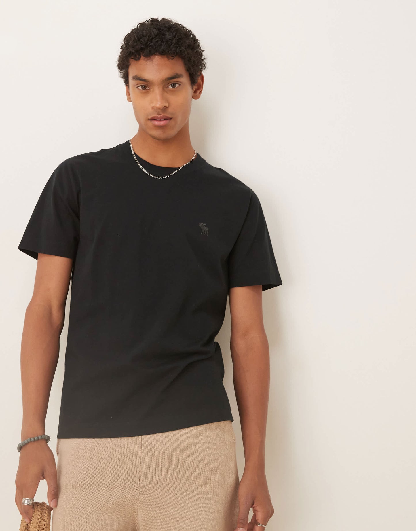 Abercrombie & Fitch slim fit icon t-shirt in black