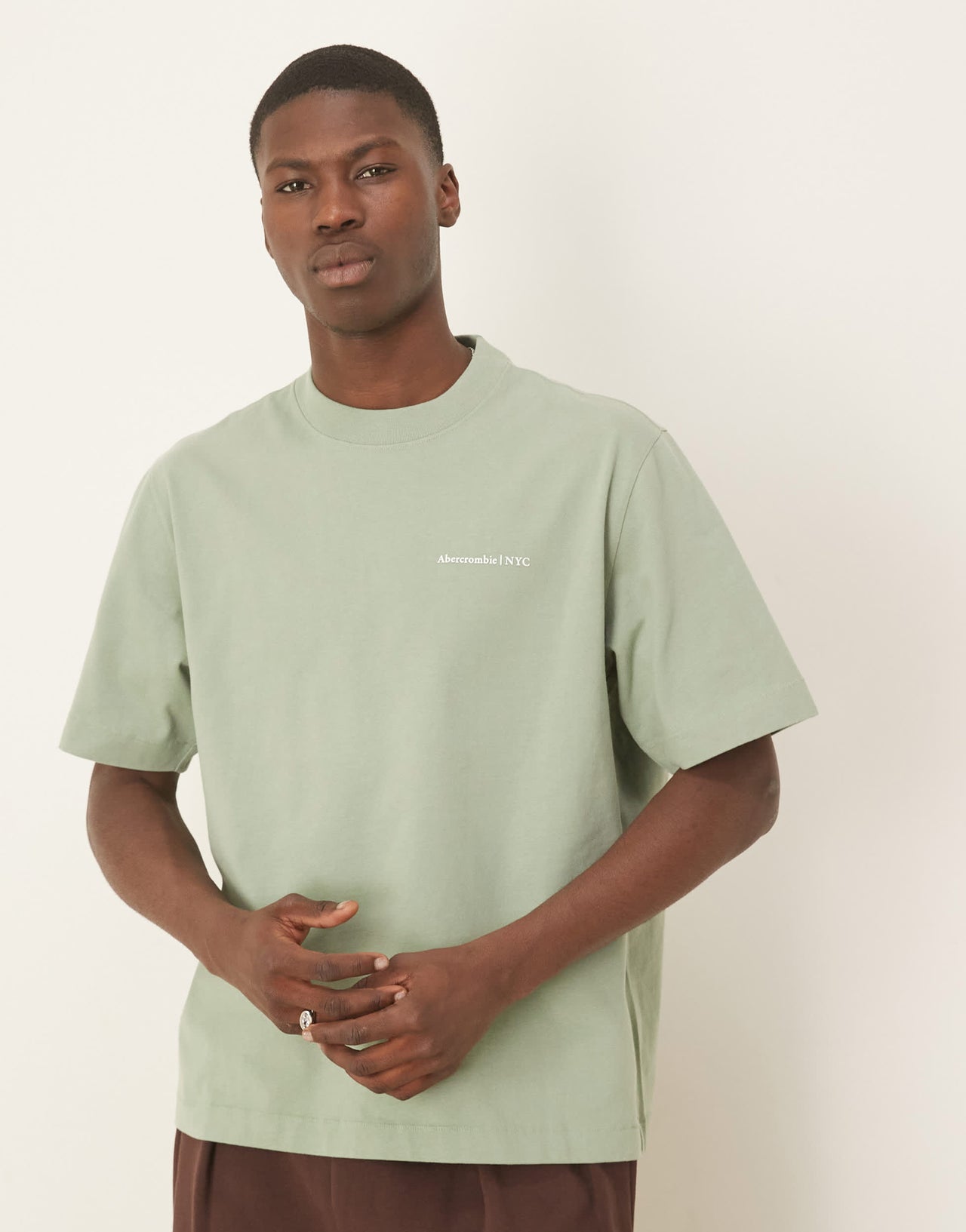 Abercrombie & Fitch premium logo t-shirt in green