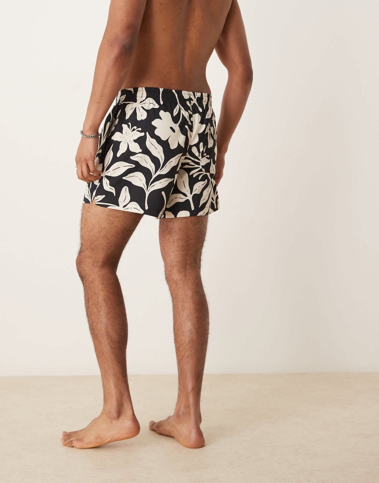 Abercrombie & Fitch swimwear 5"""" short in mono leaf print