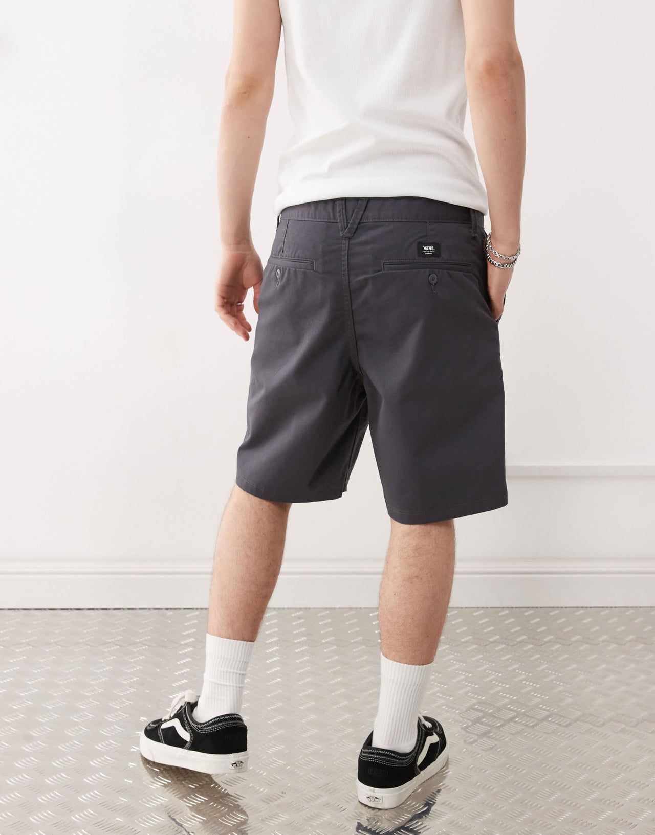 Vans authentic relaxed chino shorts in dark grey