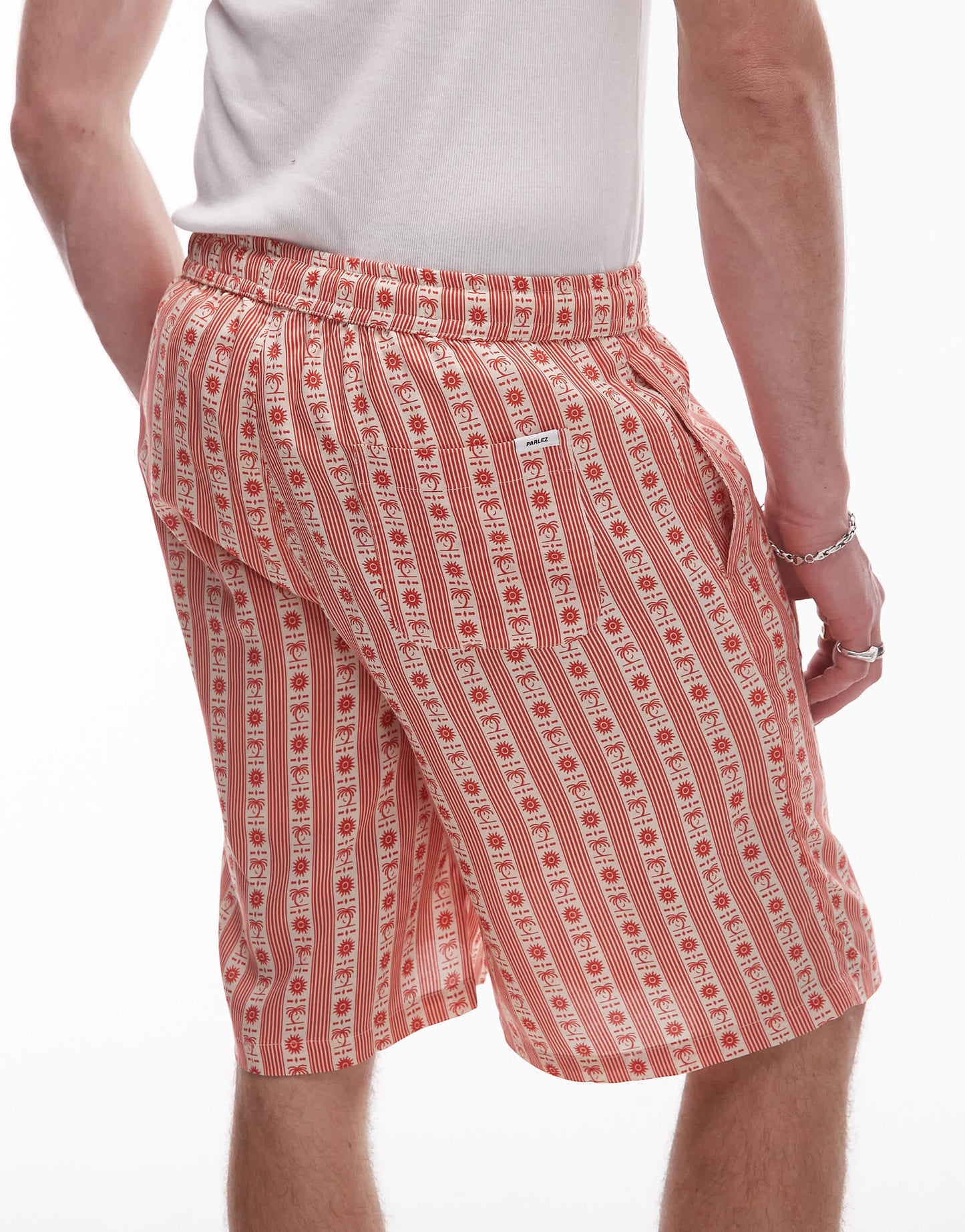Parlez cruz embroidered relaxed short co-ord in terracotta