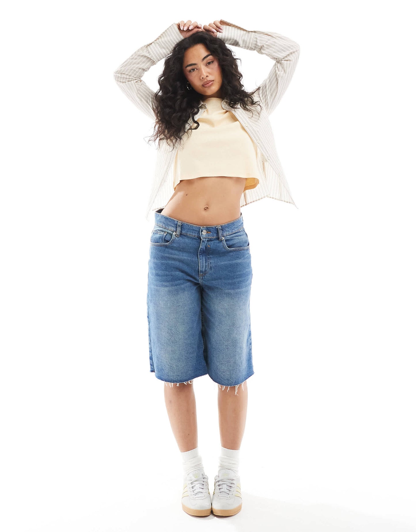 Monki shrunken tee in butter yellow