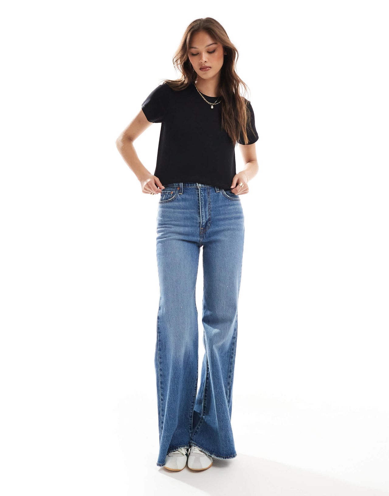 Monki shrunken tee in black