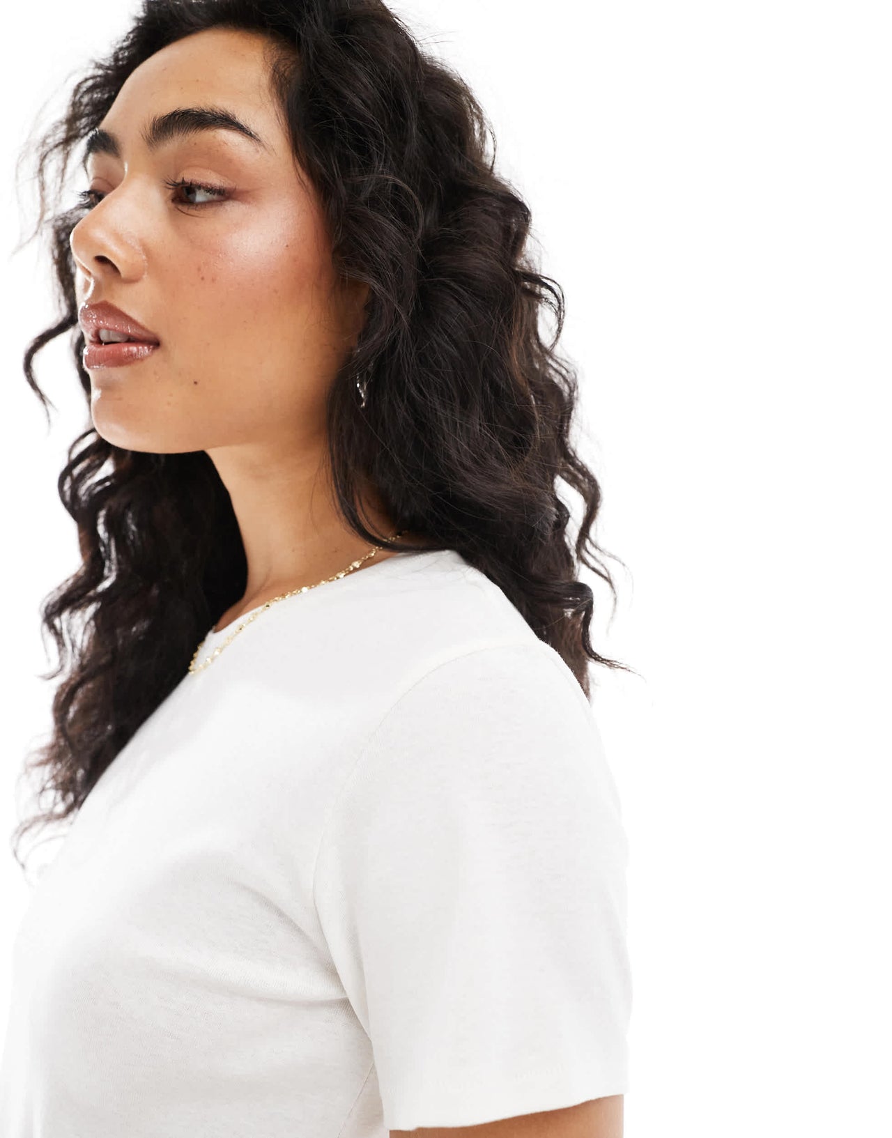 Monki shrunken tee in white
