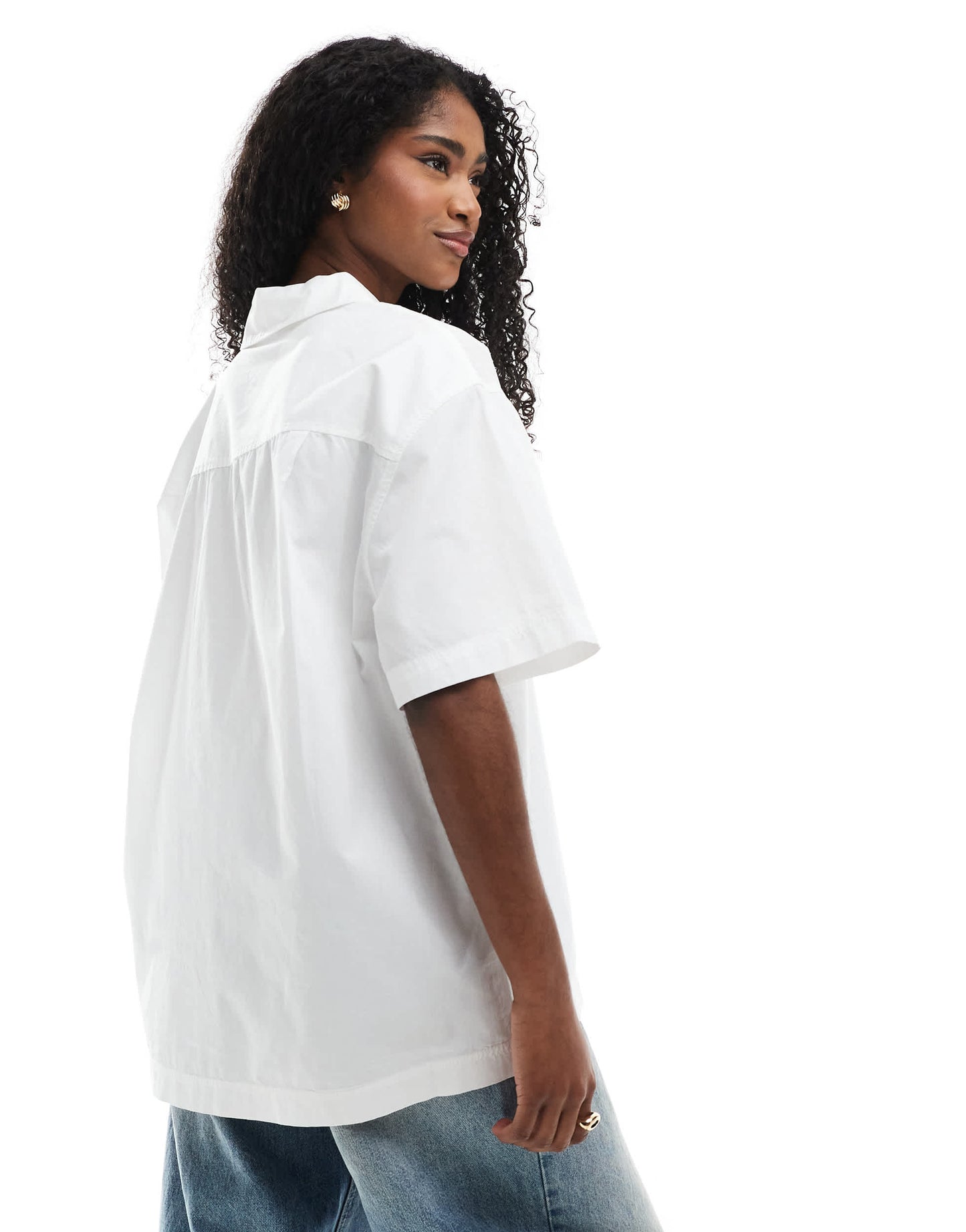 Monki oversized short sleeve shirt in white