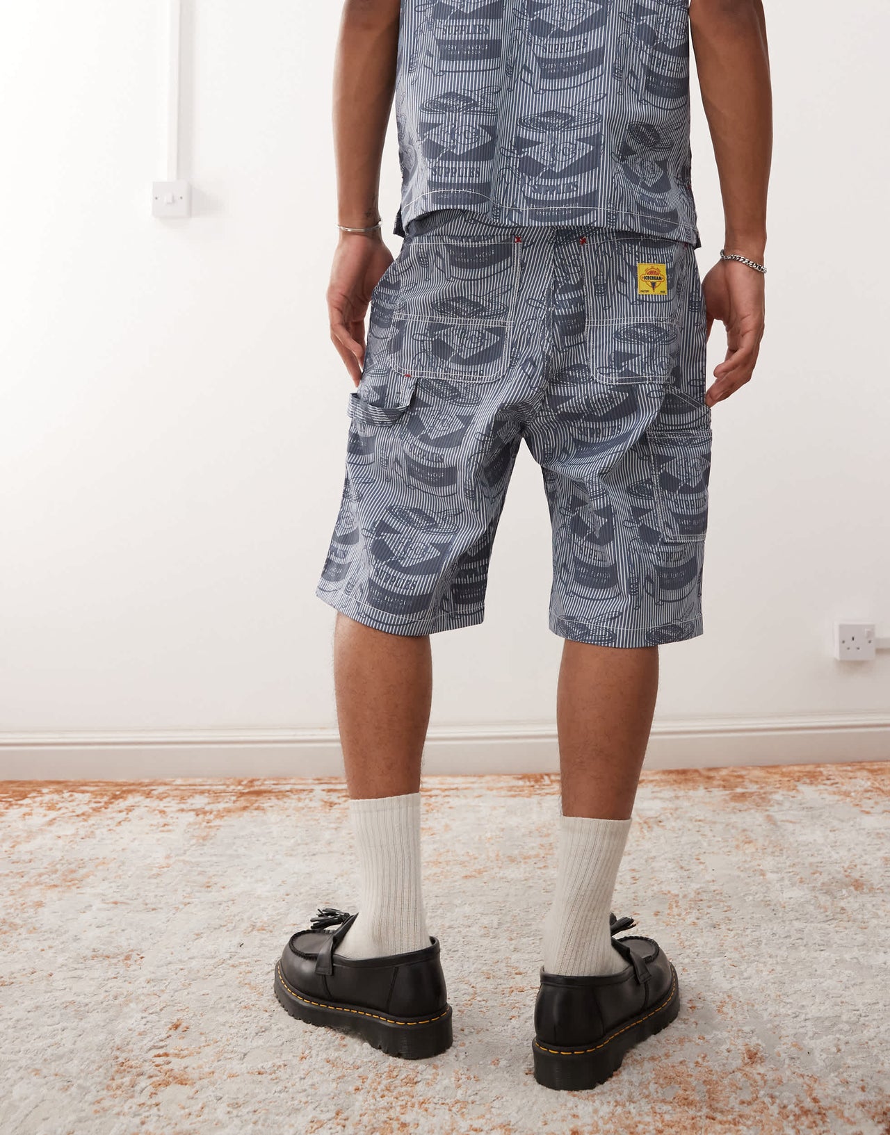 ICECREAM supplies work all over printed shorts co-ord in blue