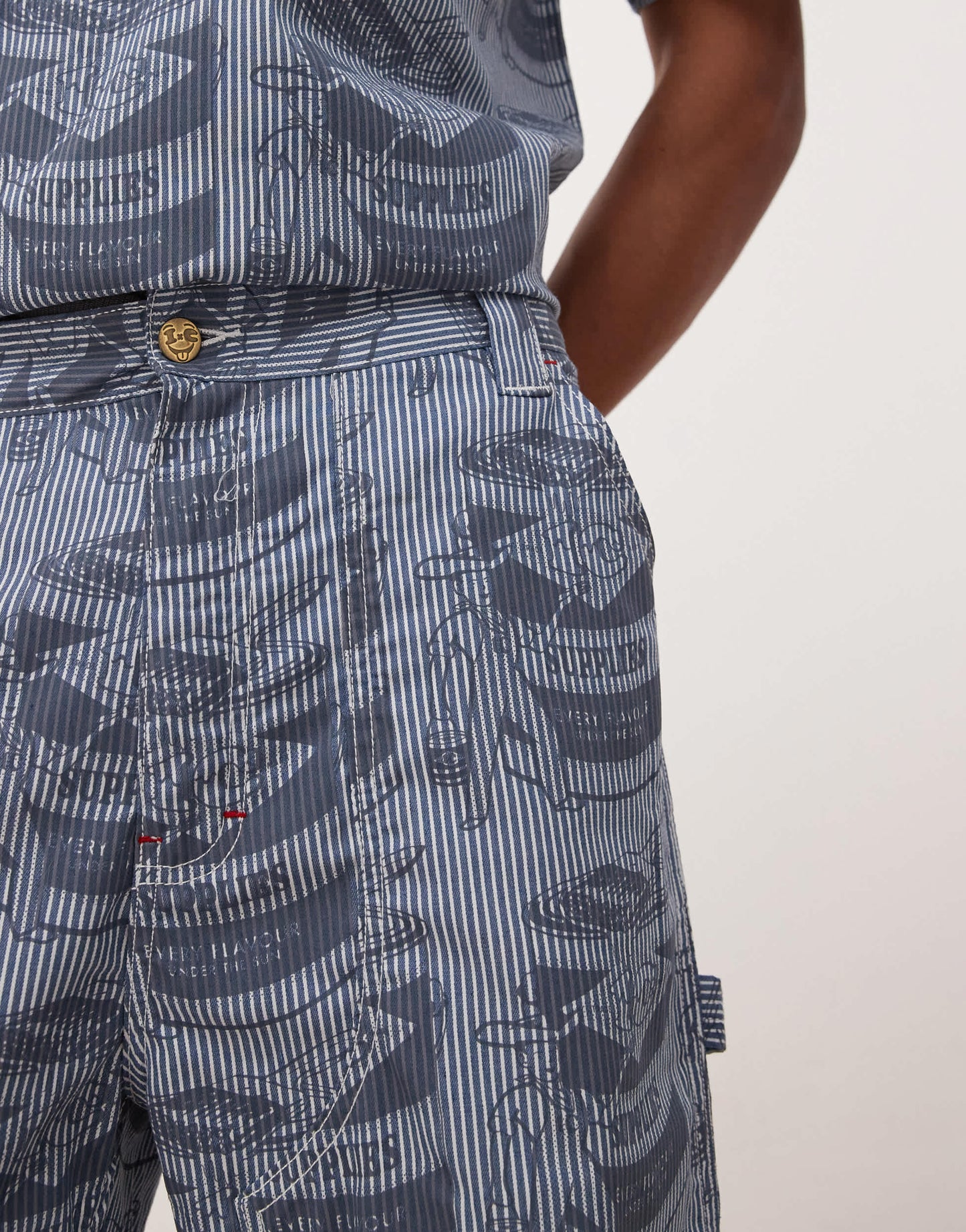 ICECREAM supplies work all over printed shorts co-ord in blue