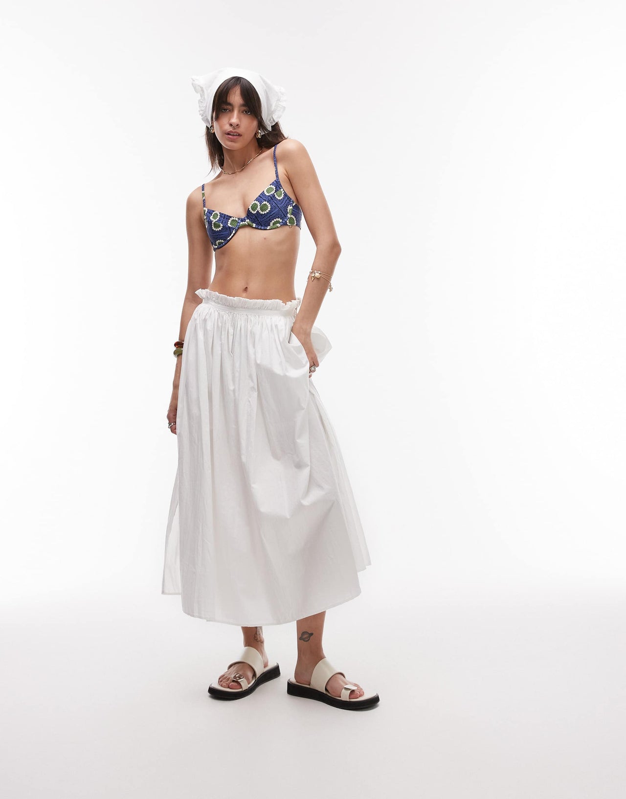 WeWoreWhat floral print underwire bikini top in blue