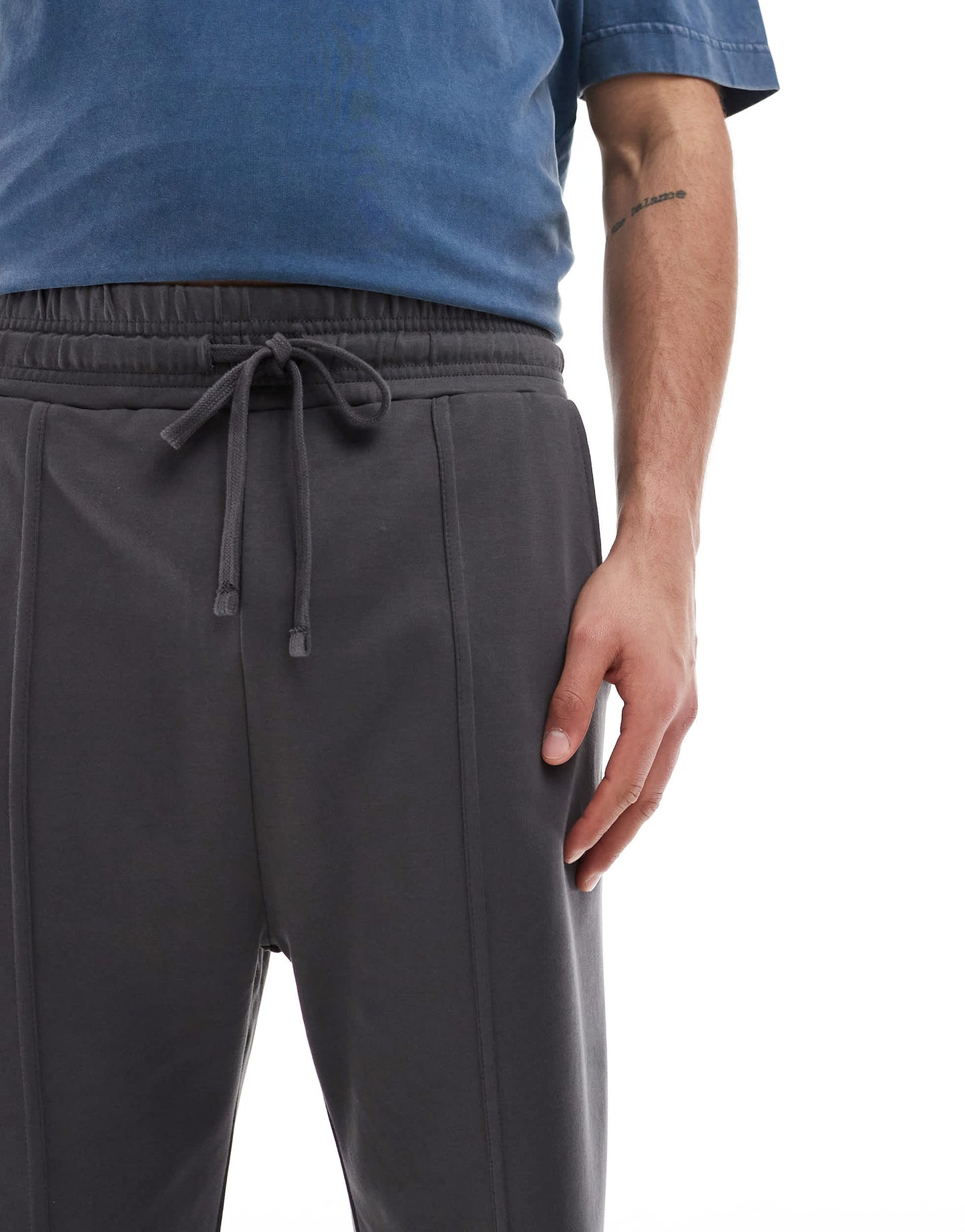 Bershka wide leg jogger in charcoal