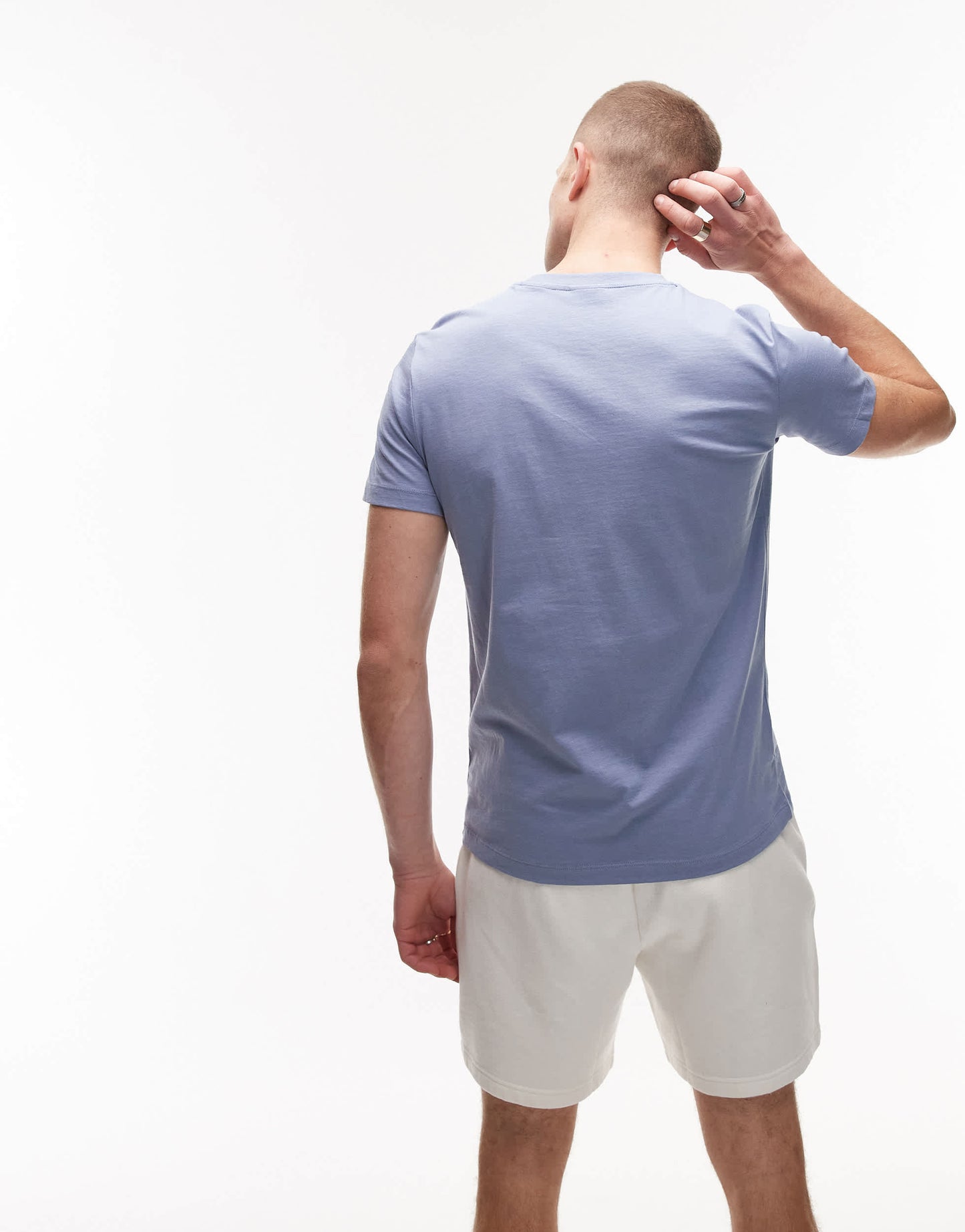 Mango basic short sleeve t-shirt in pale blue