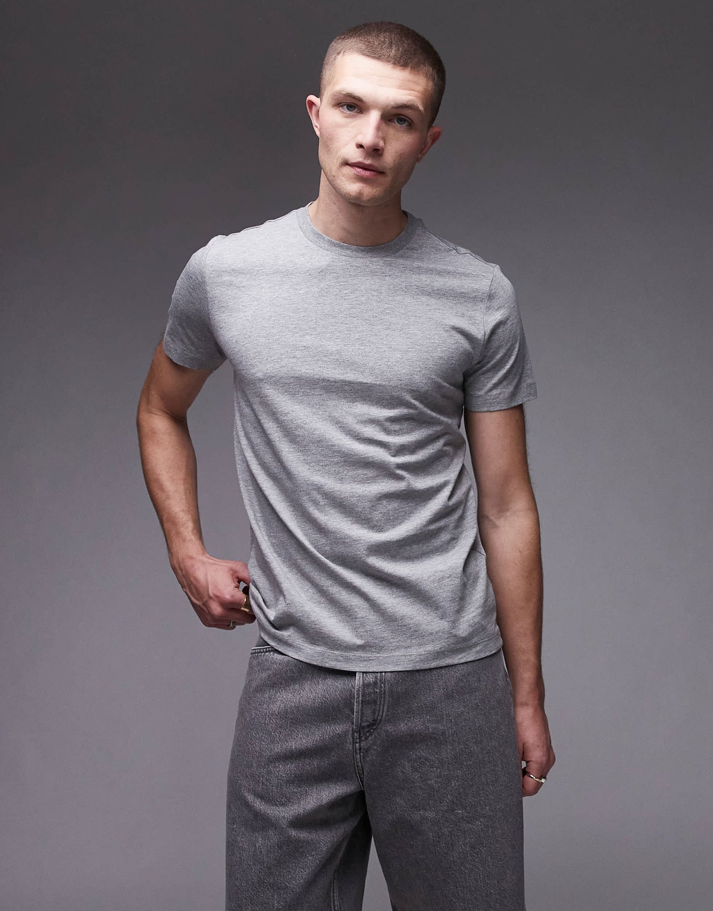 Mango basic short sleeve t-shirt in grey