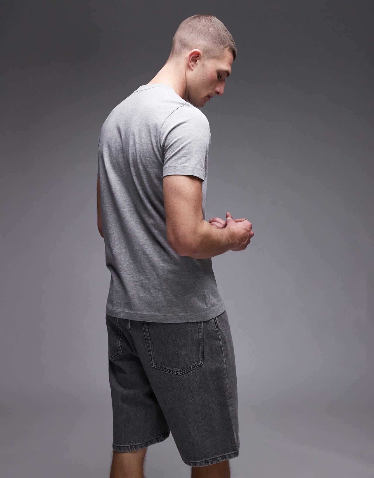 Mango basic short sleeve t-shirt in grey