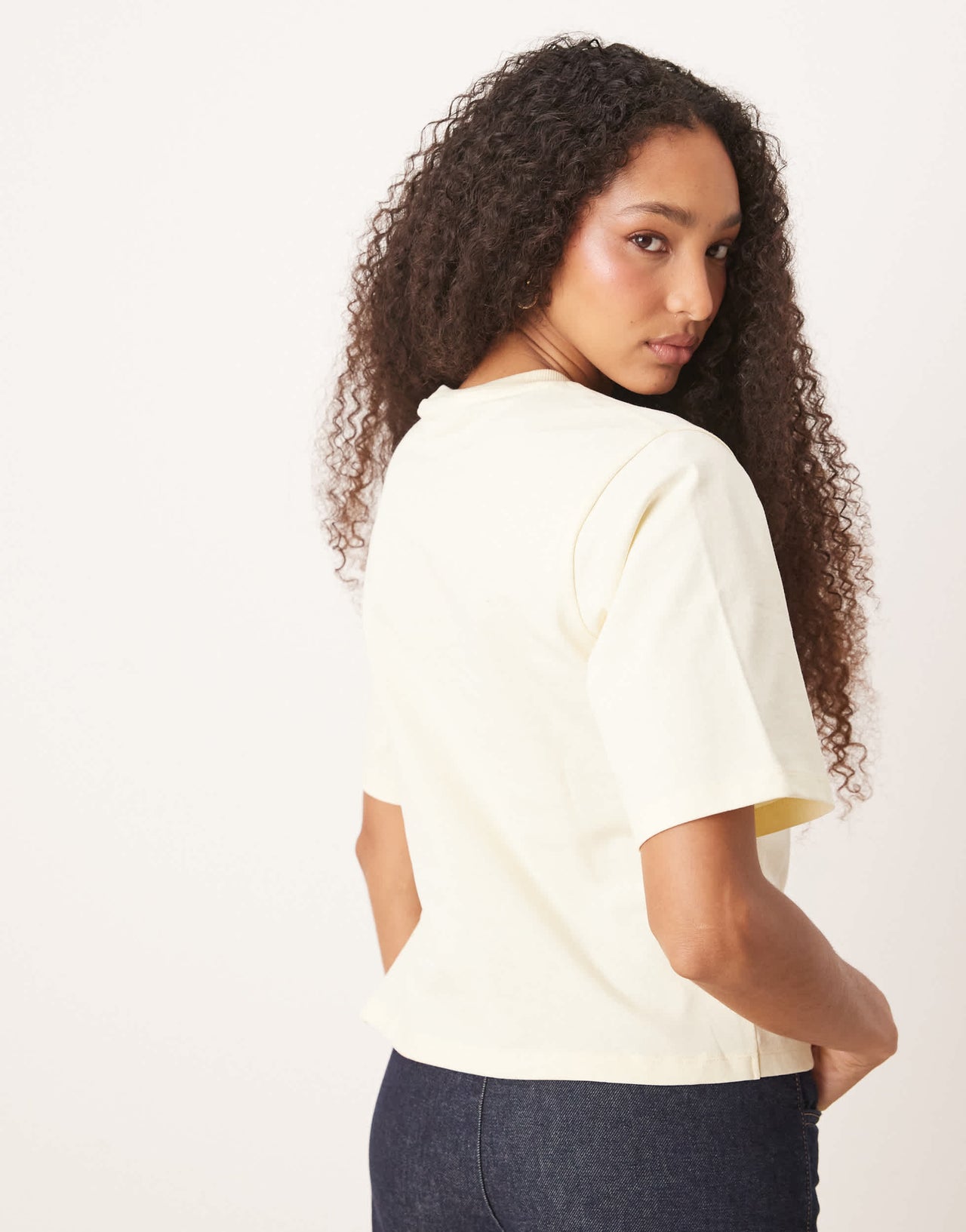 ASOS DESIGN oversized t shirt with  drawstring godet detail t shirt in cream