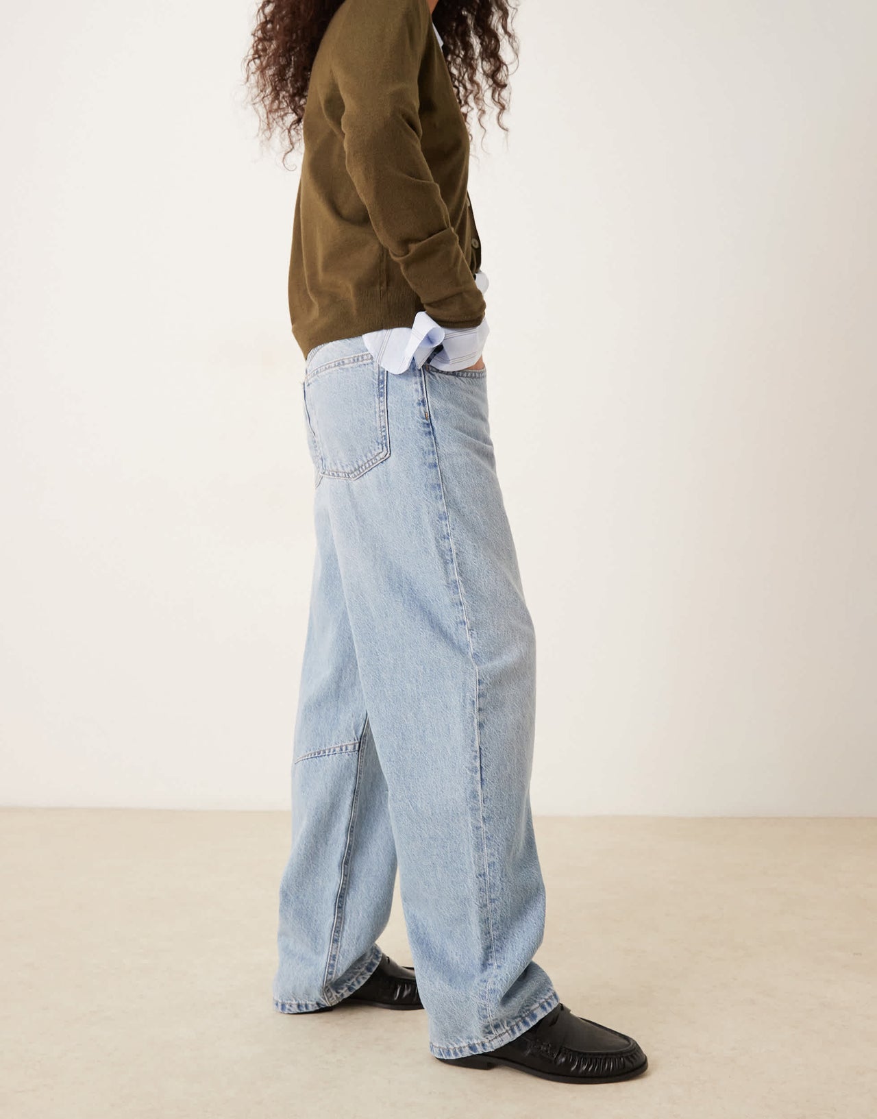 Mango Bet balloon leg jean in light blue