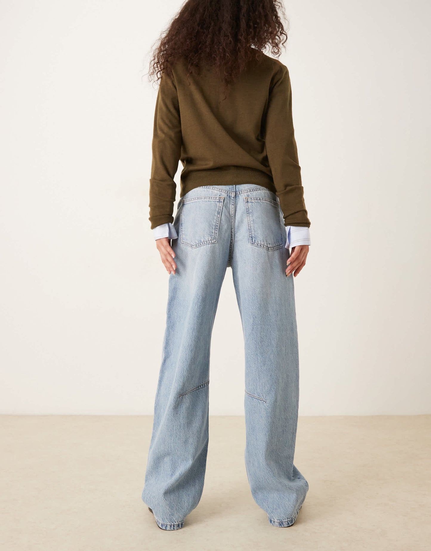 Mango Bet balloon leg jean in light blue