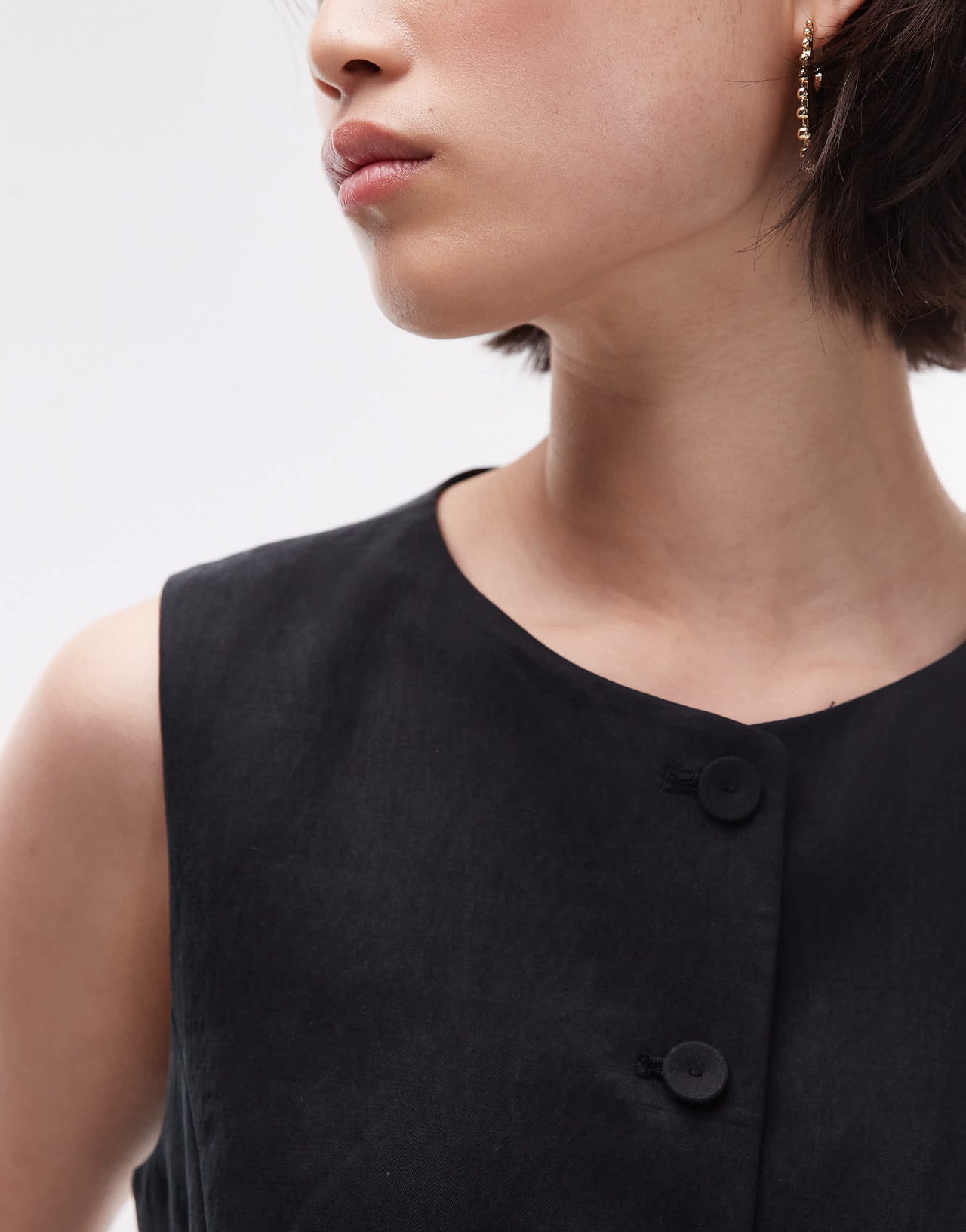 Mango round neck waistcoat co-ord in black