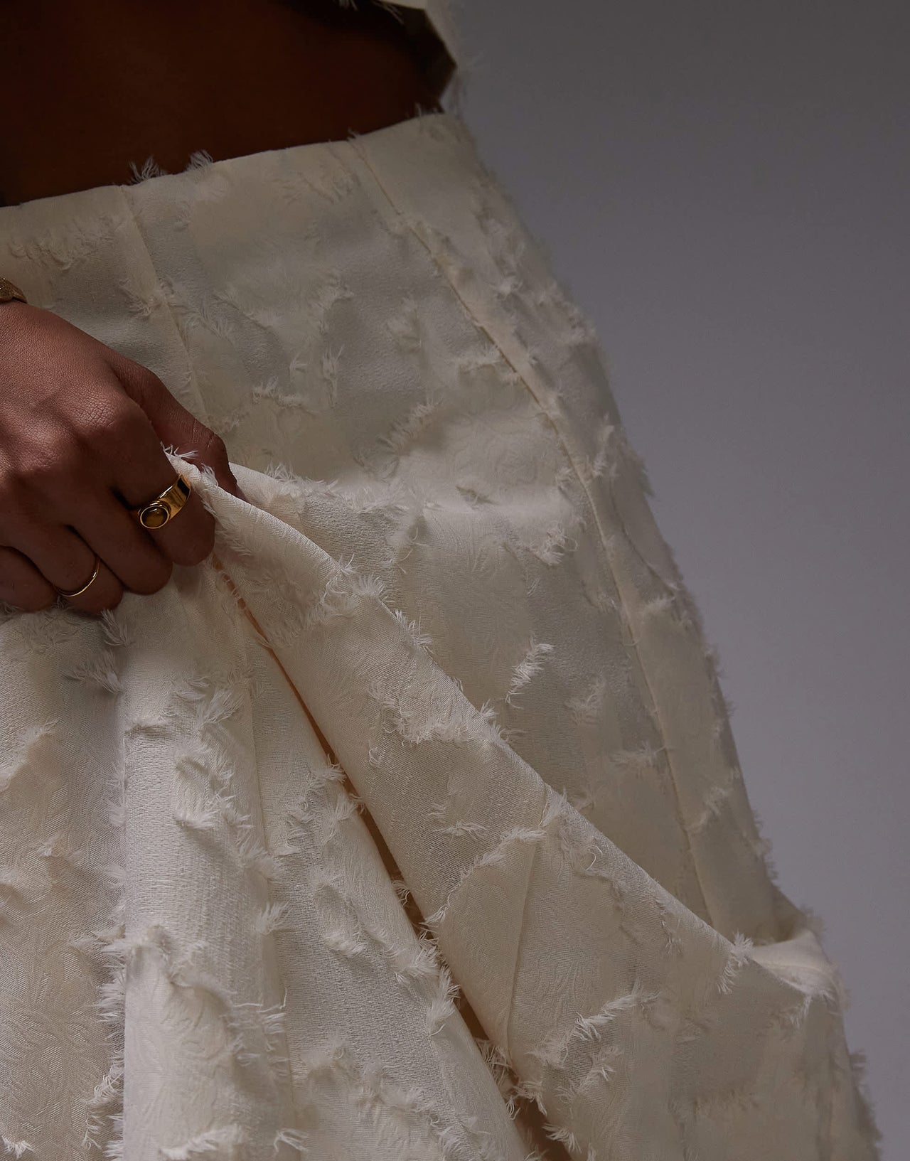 Mango textured midi skirt co-ord in white
