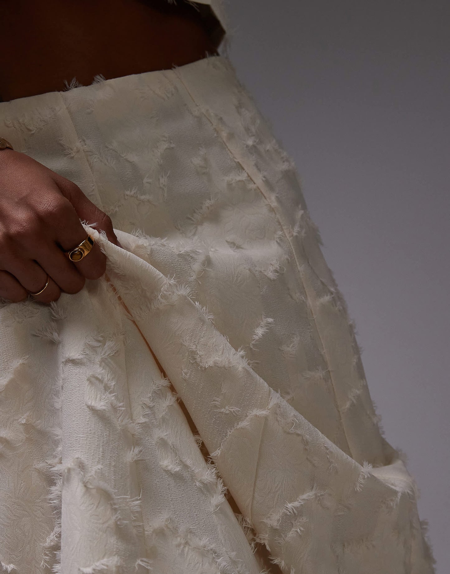 Mango textured midi skirt co-ord in white