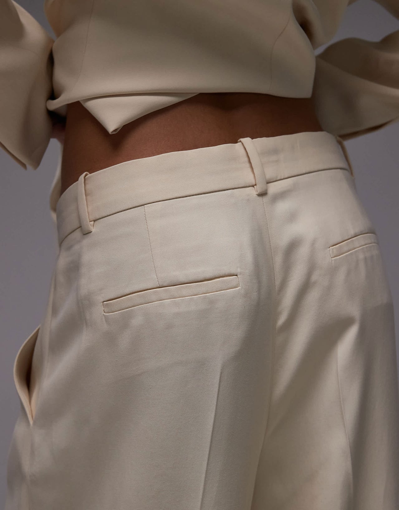 Mango straight leg tailored trouser co-ord in pale yellow
