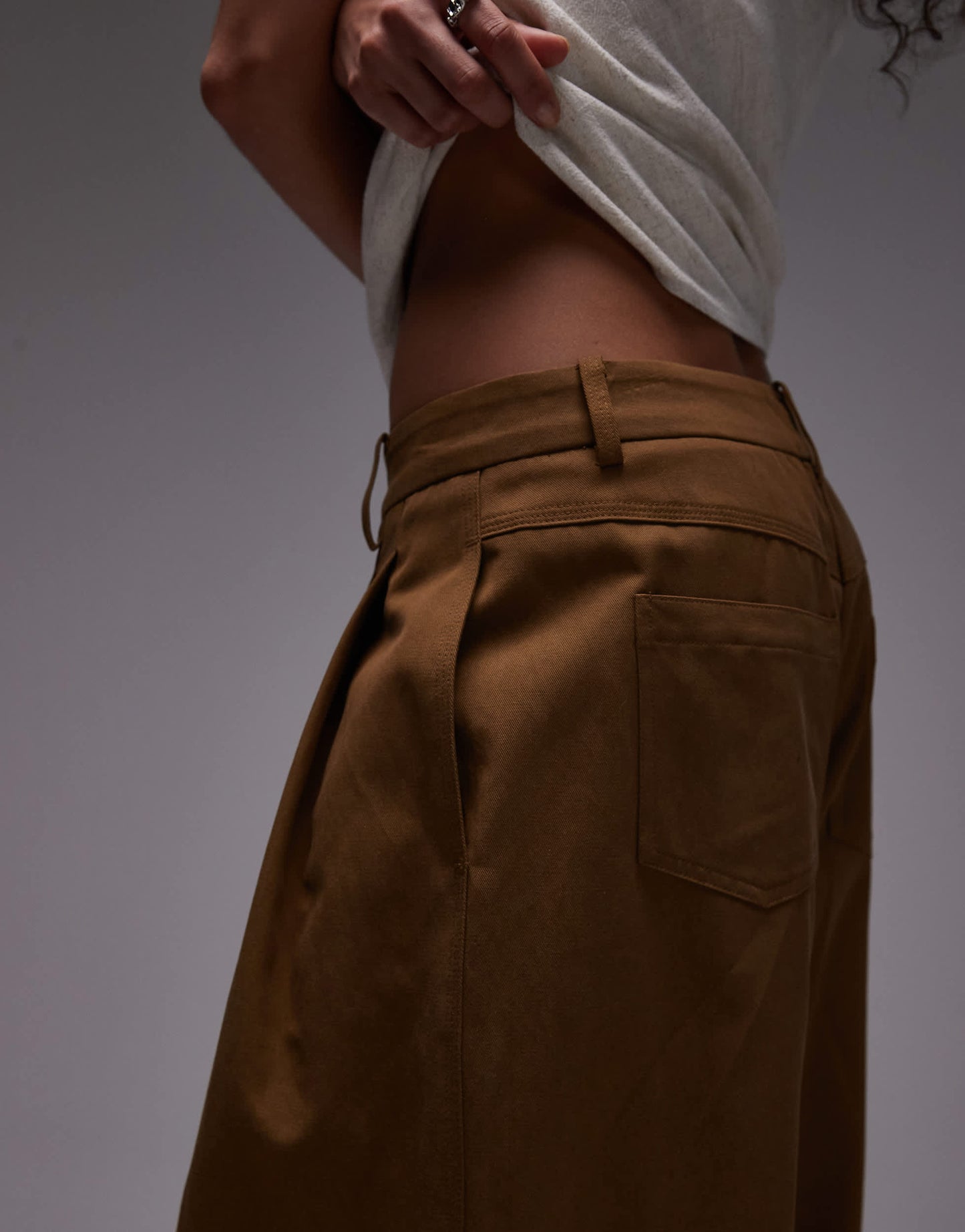 Mango pleat front balloon leg trouser in green