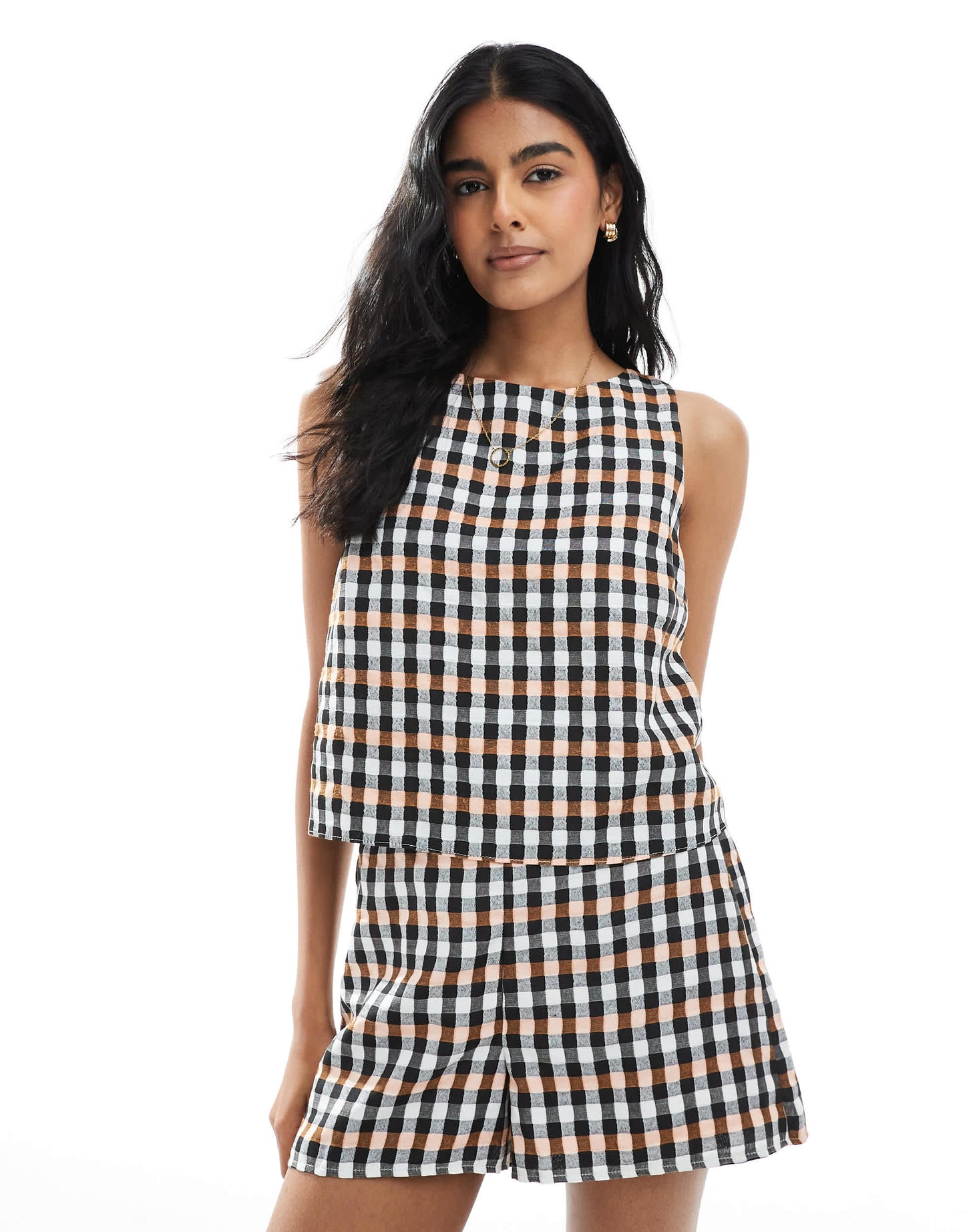 ASOS DESIGN sleeveless co-ord top in gingham
