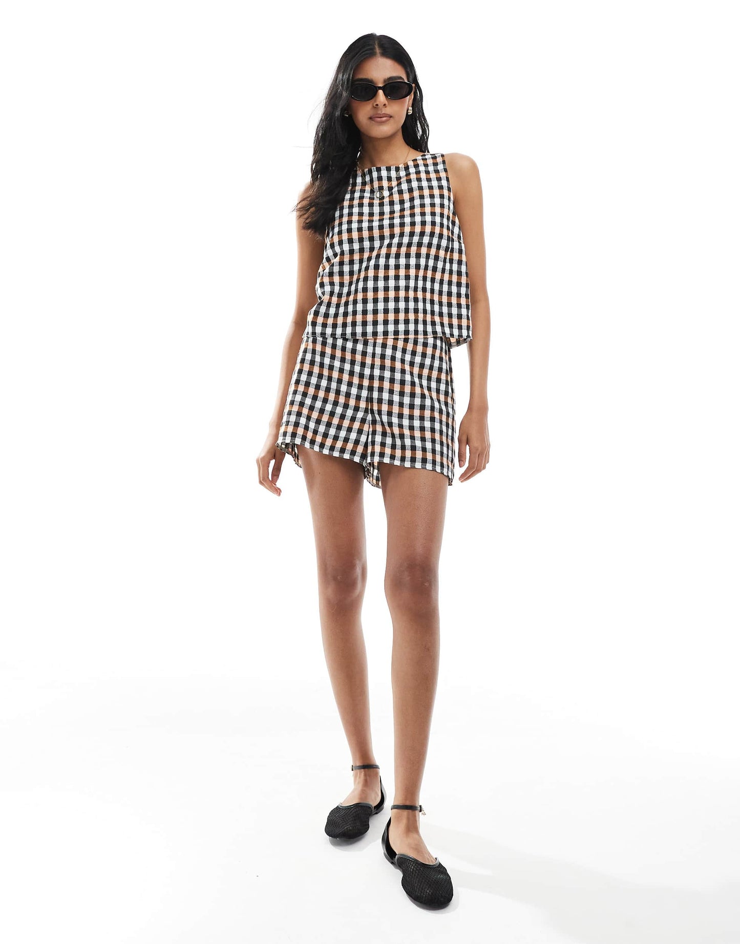 ASOS DESIGN sleeveless co-ord top in gingham