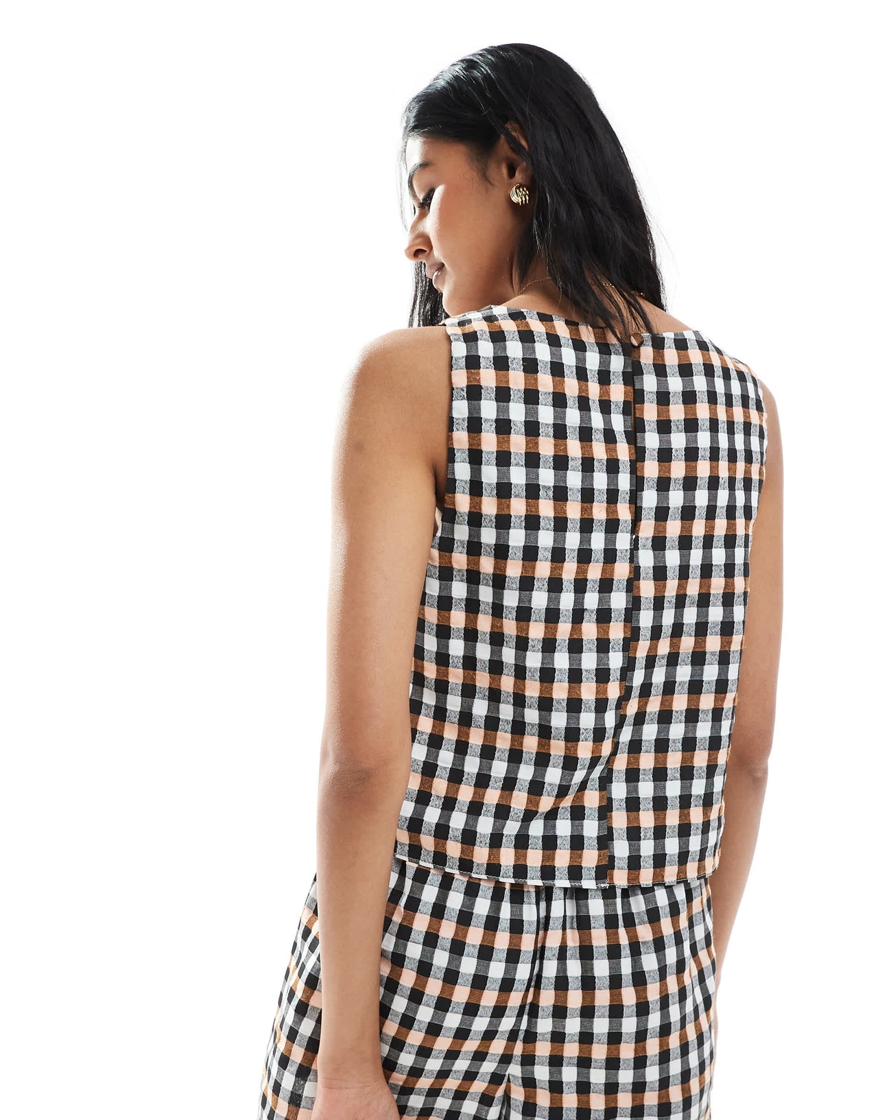 ASOS DESIGN sleeveless co-ord top in gingham