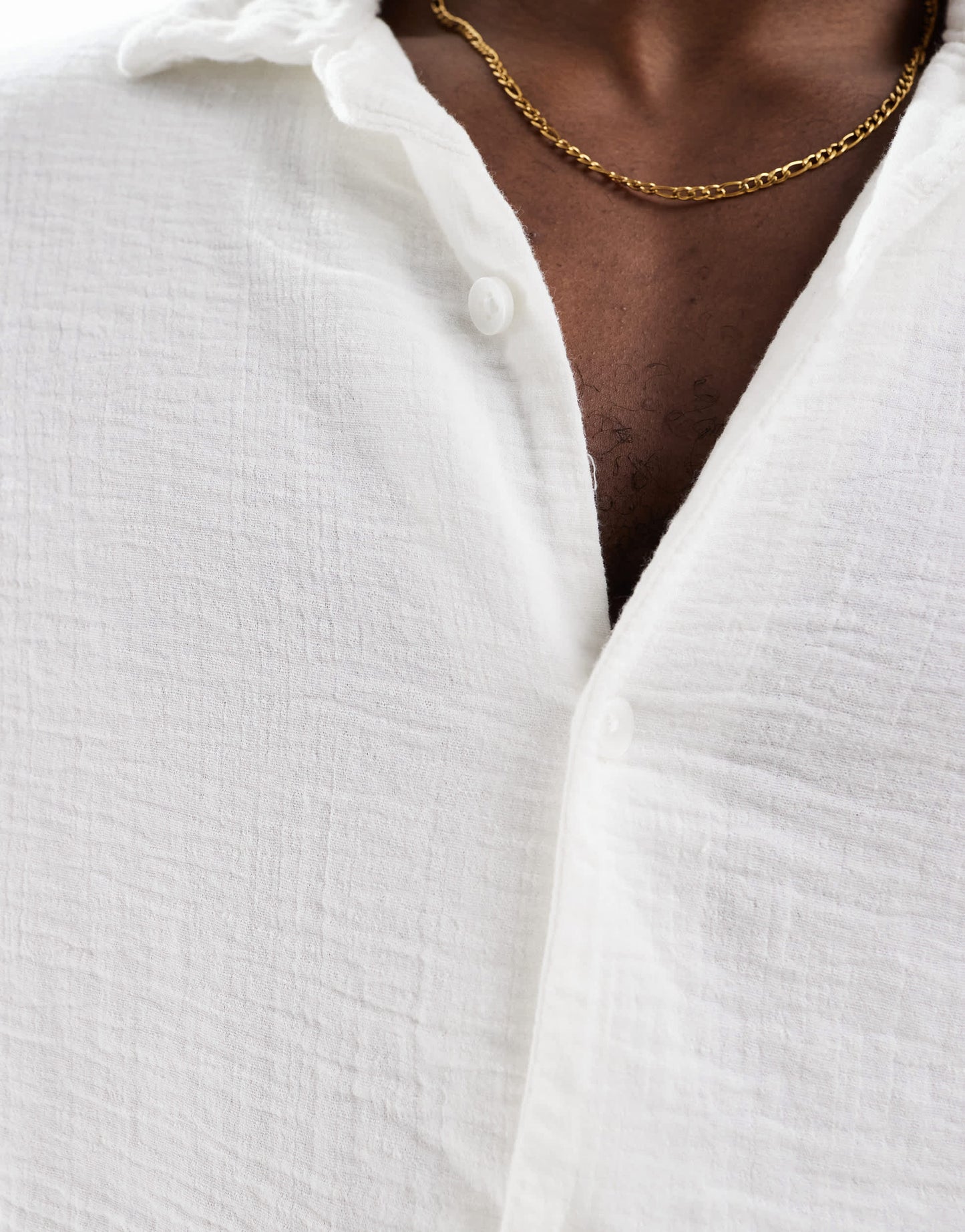 Bershka textured revere collar co-ord shirt in white