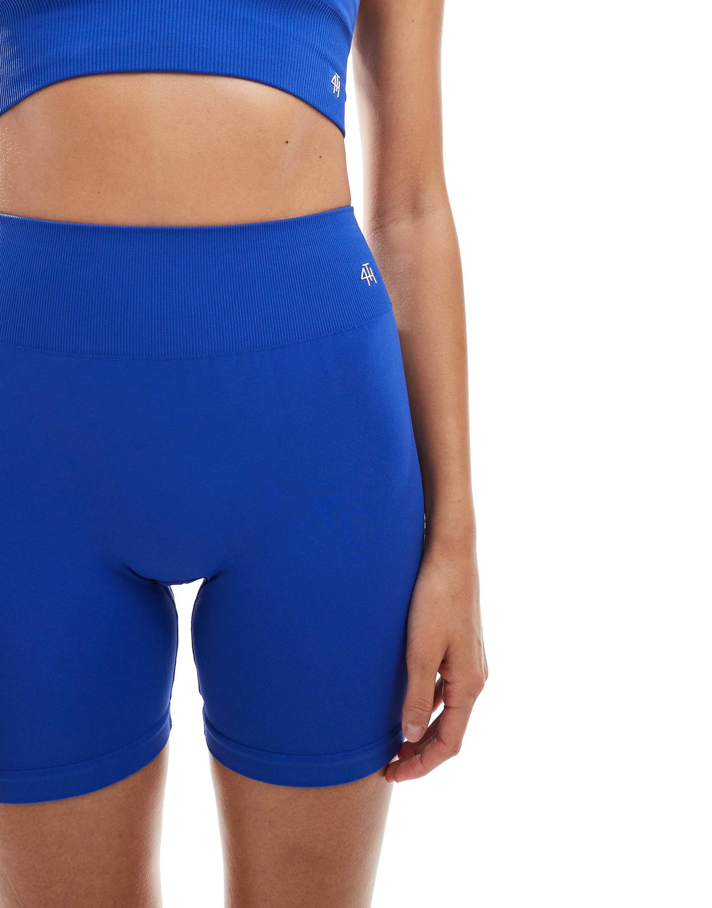 4th & Reckless seamless sculpting active high waisted shorts co-ord in cobalt blue