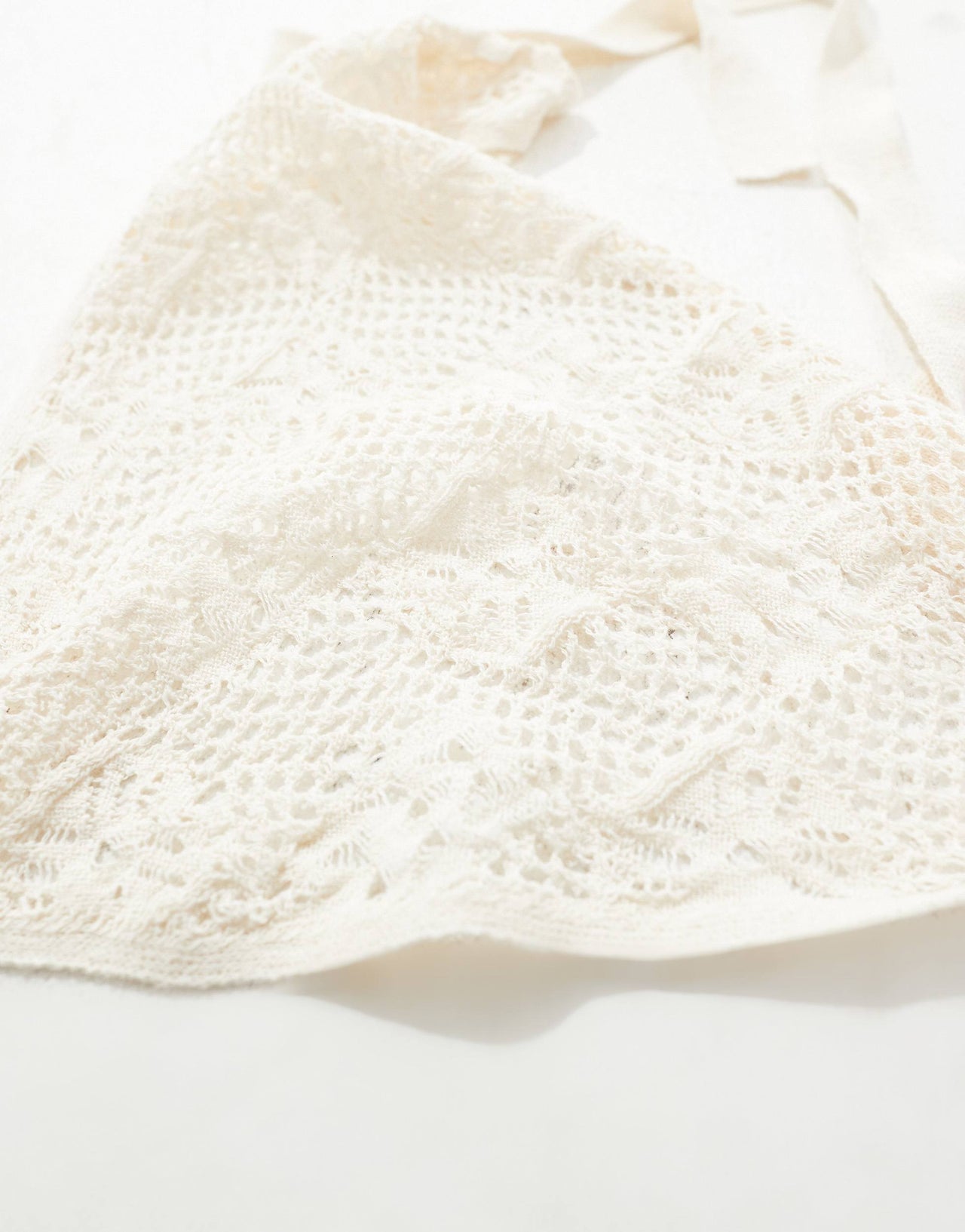 ASOS DESIGN crochet stitch multiway head scarf in ecru