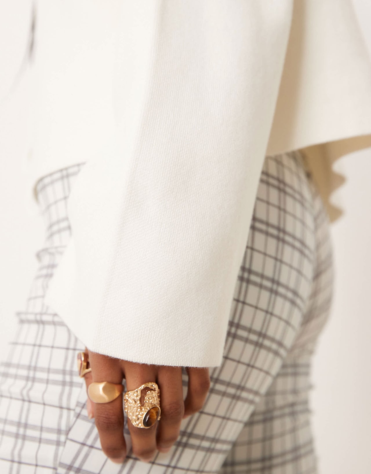 Gina Tricot lightweight knit tie cardigan top in cream