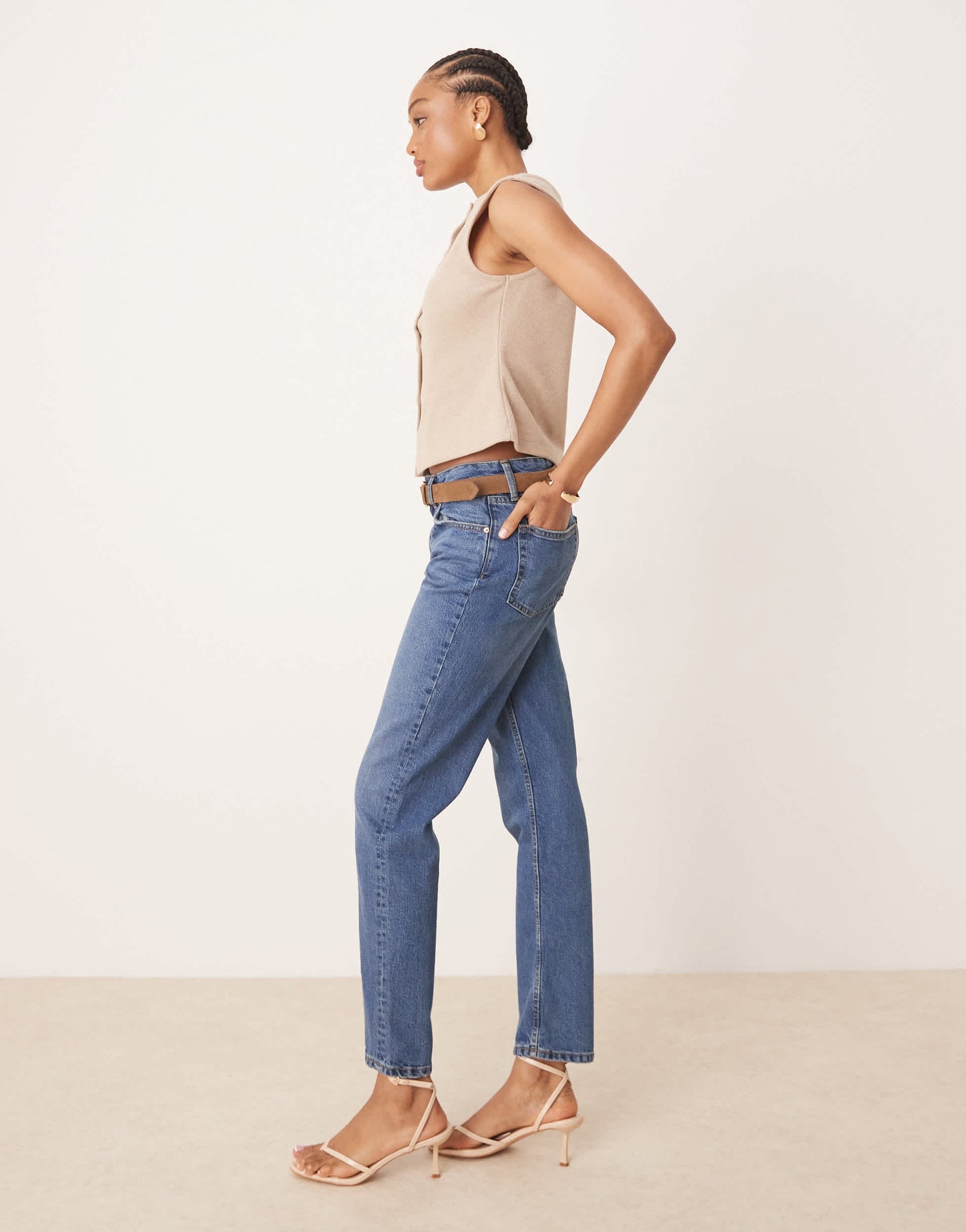 Gina Tricot Tall slim fit straight leg jeans in darkwash blue