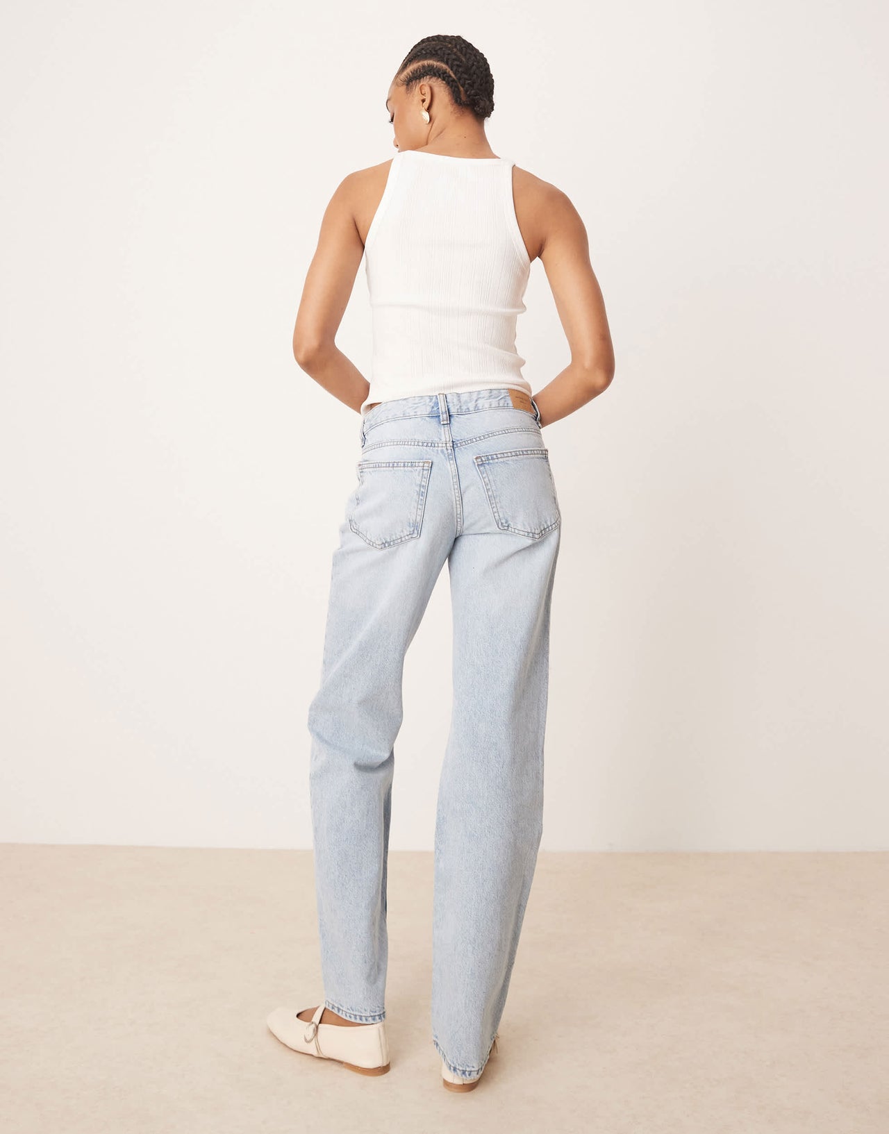Gina Tricot Tall low waist straight leg jeans in lightwash blue