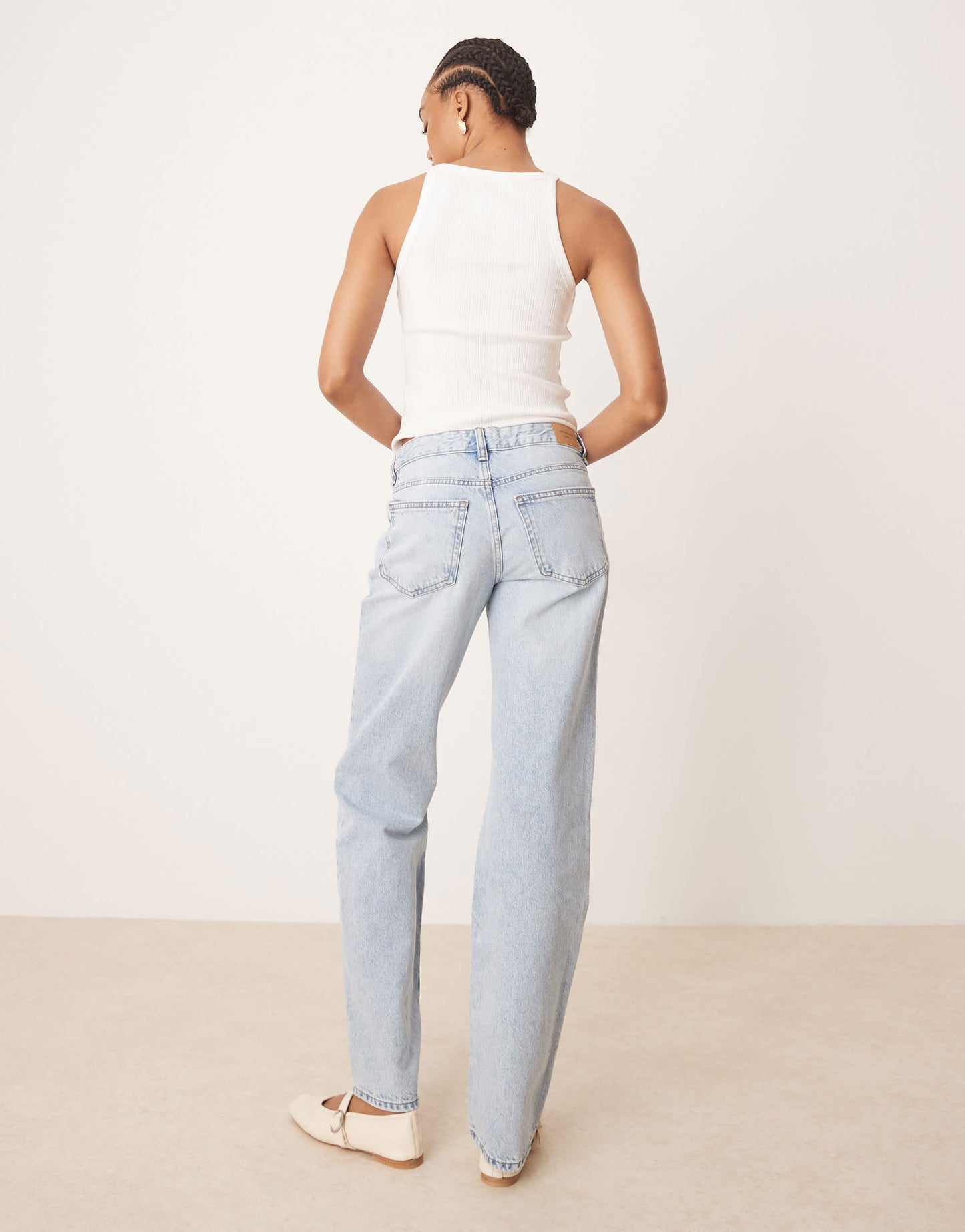 Gina Tricot Tall low waist straight leg jeans in lightwash blue
