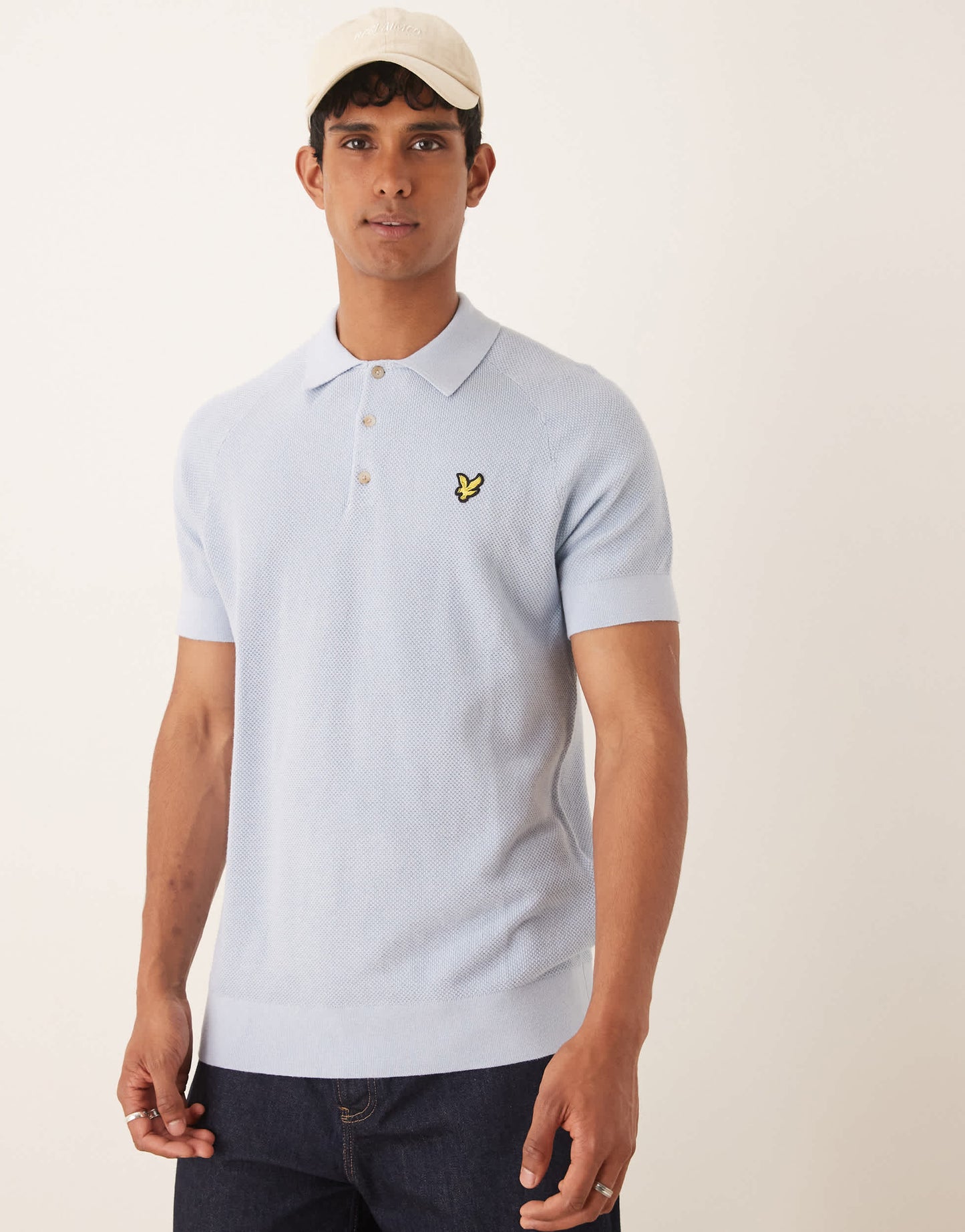 Lyle & Scott Linen Polo in light blue