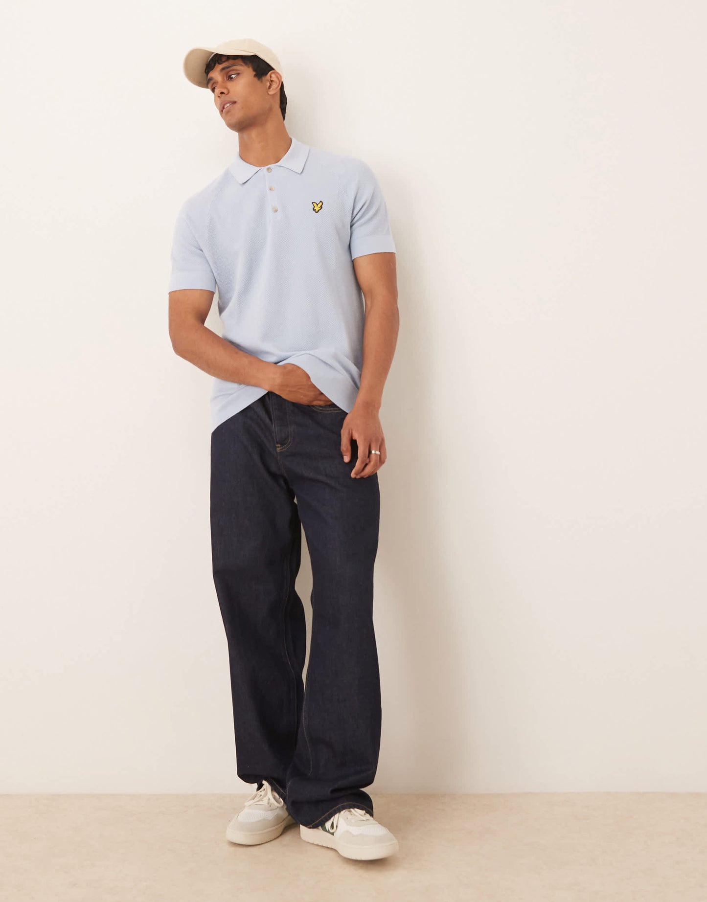 Lyle & Scott Linen Polo in light blue