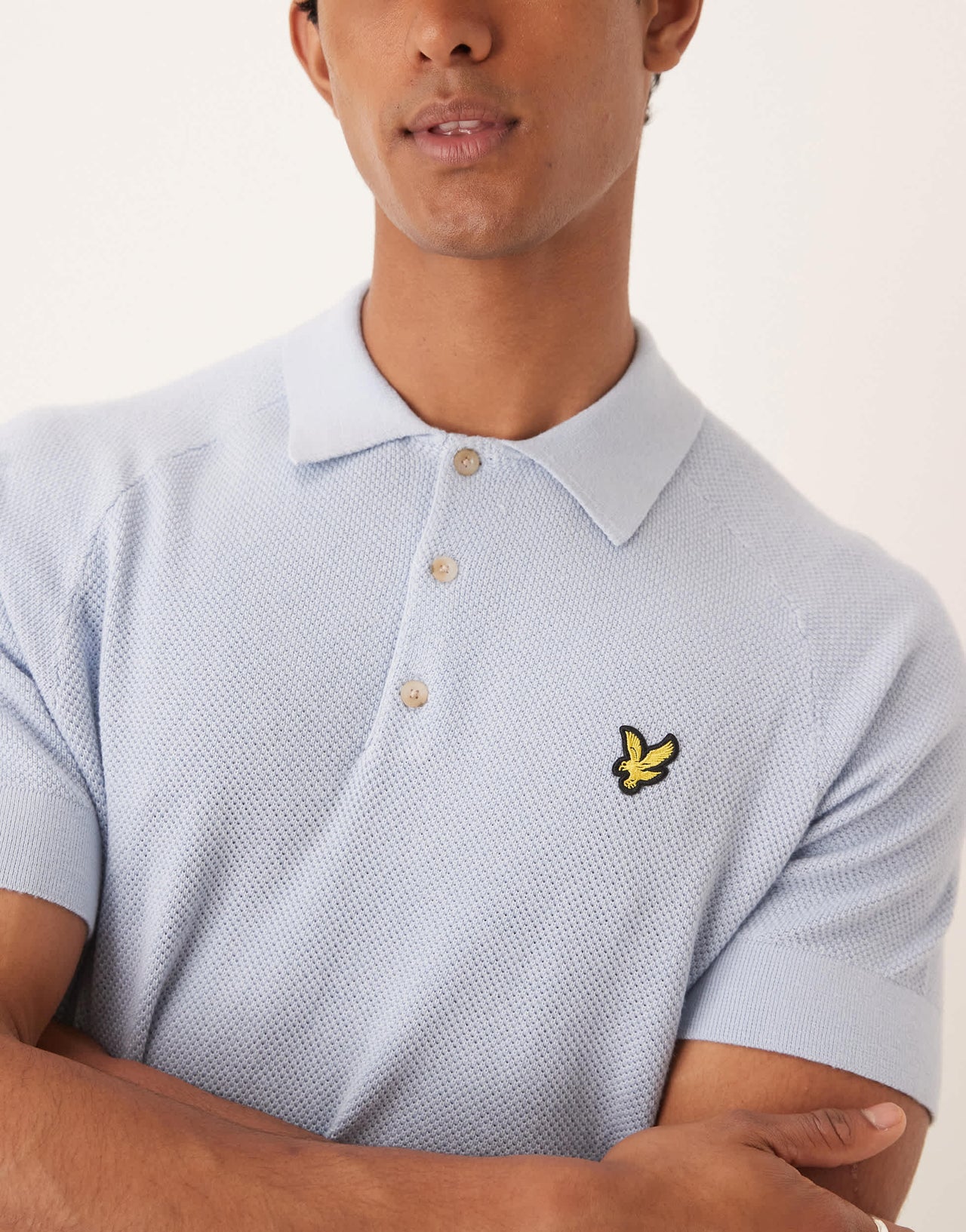 Lyle & Scott Linen Polo in light blue