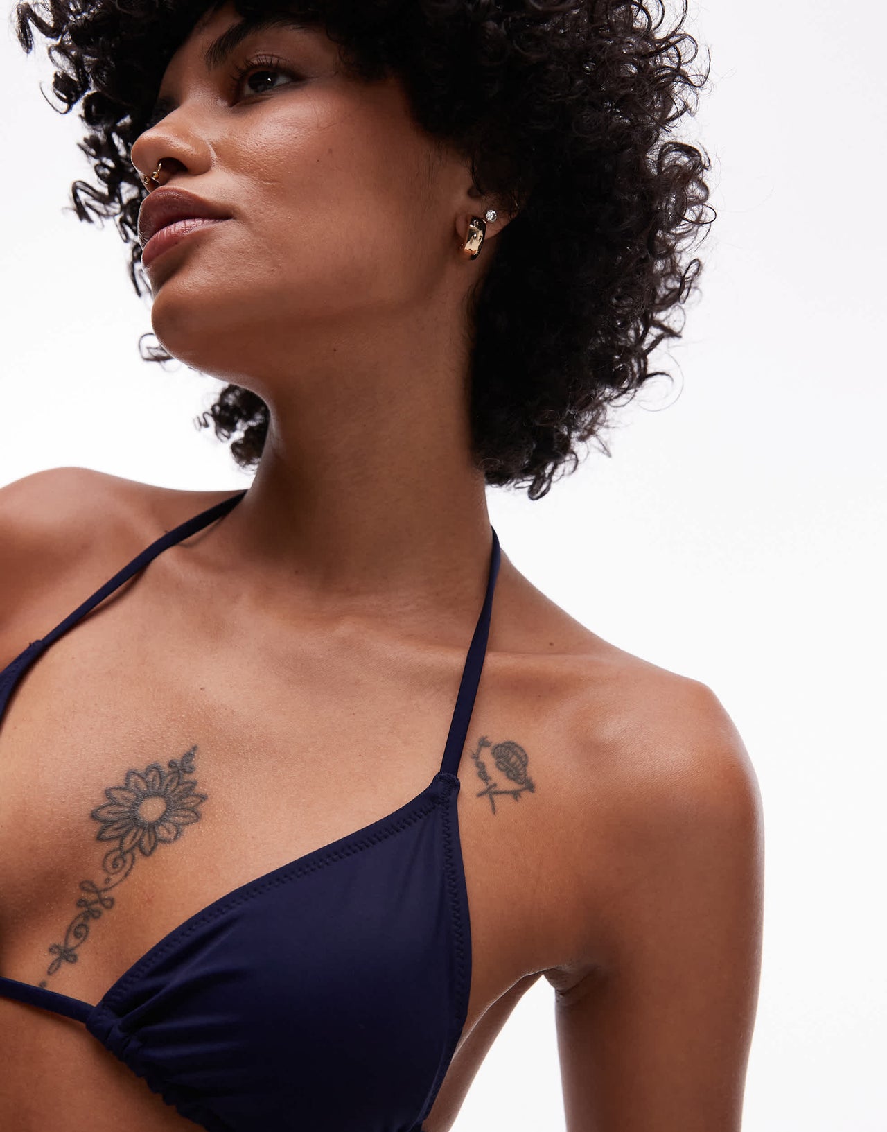 ARKET mix & match triangle tie bikini top in navy