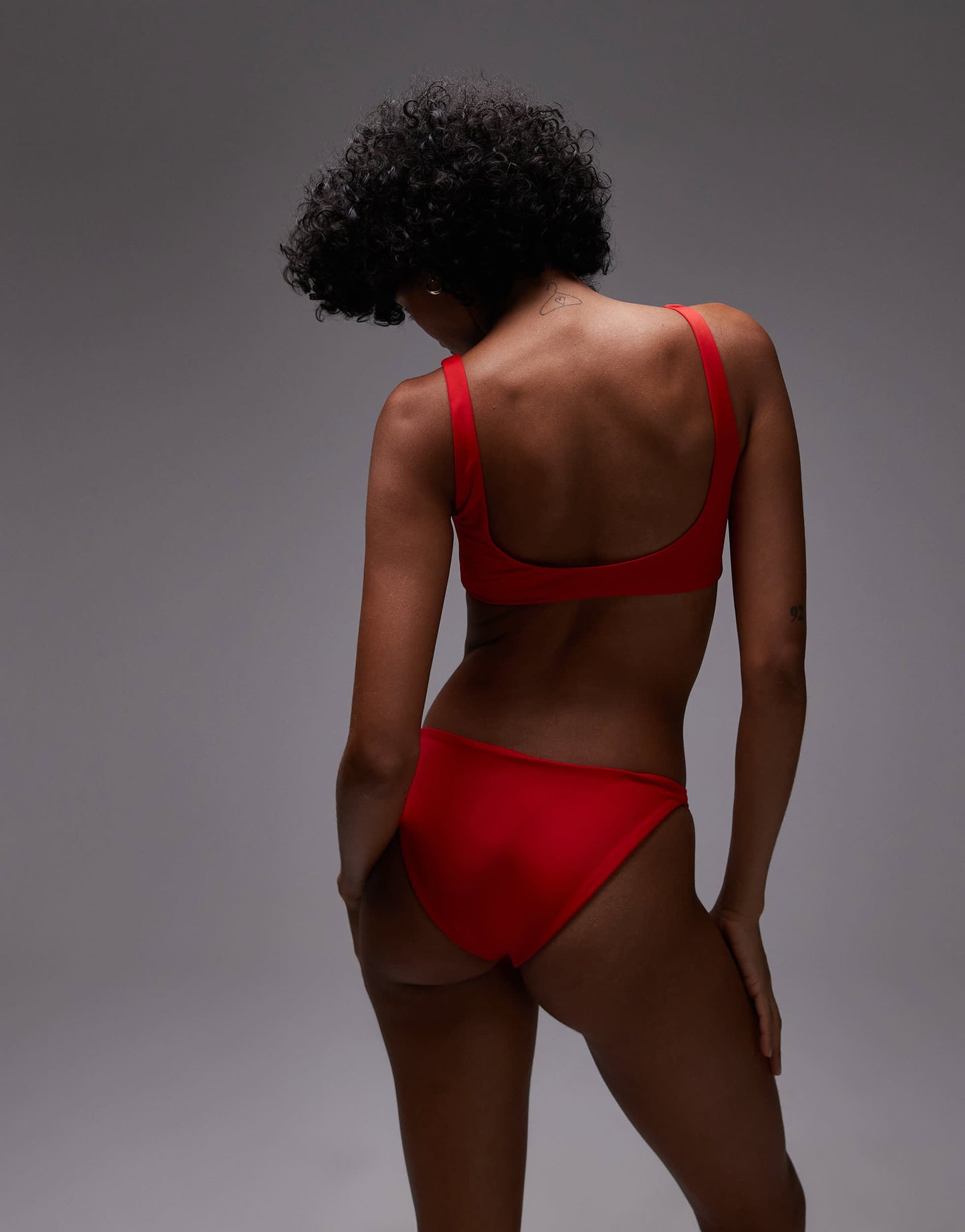 ARKET mix & match square neck bikini top in red