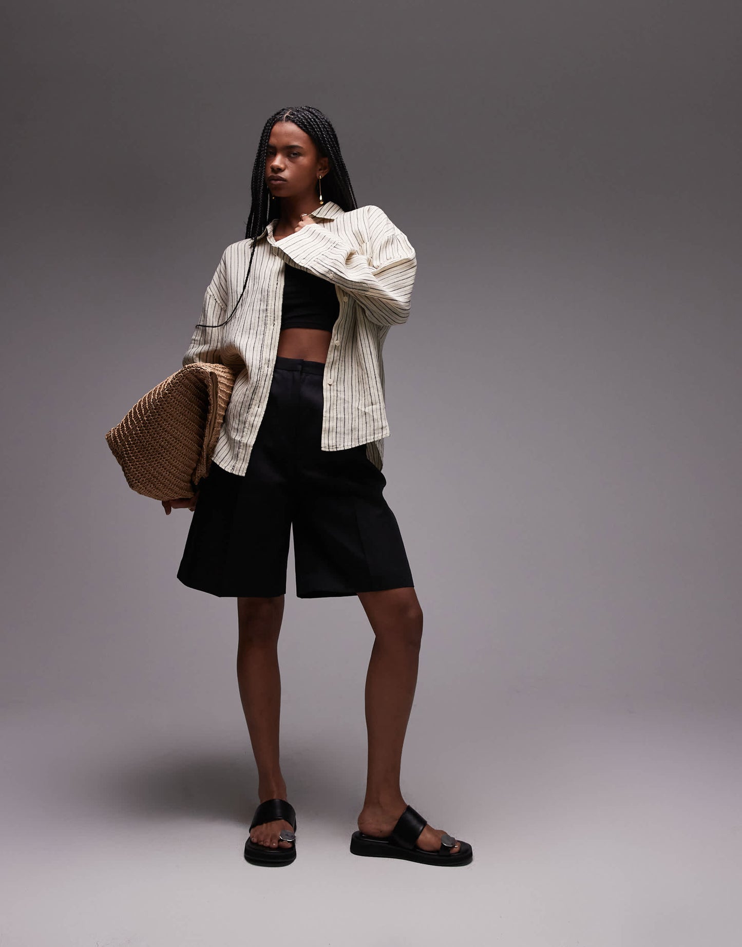 ARKET oversized linen shirt in beige