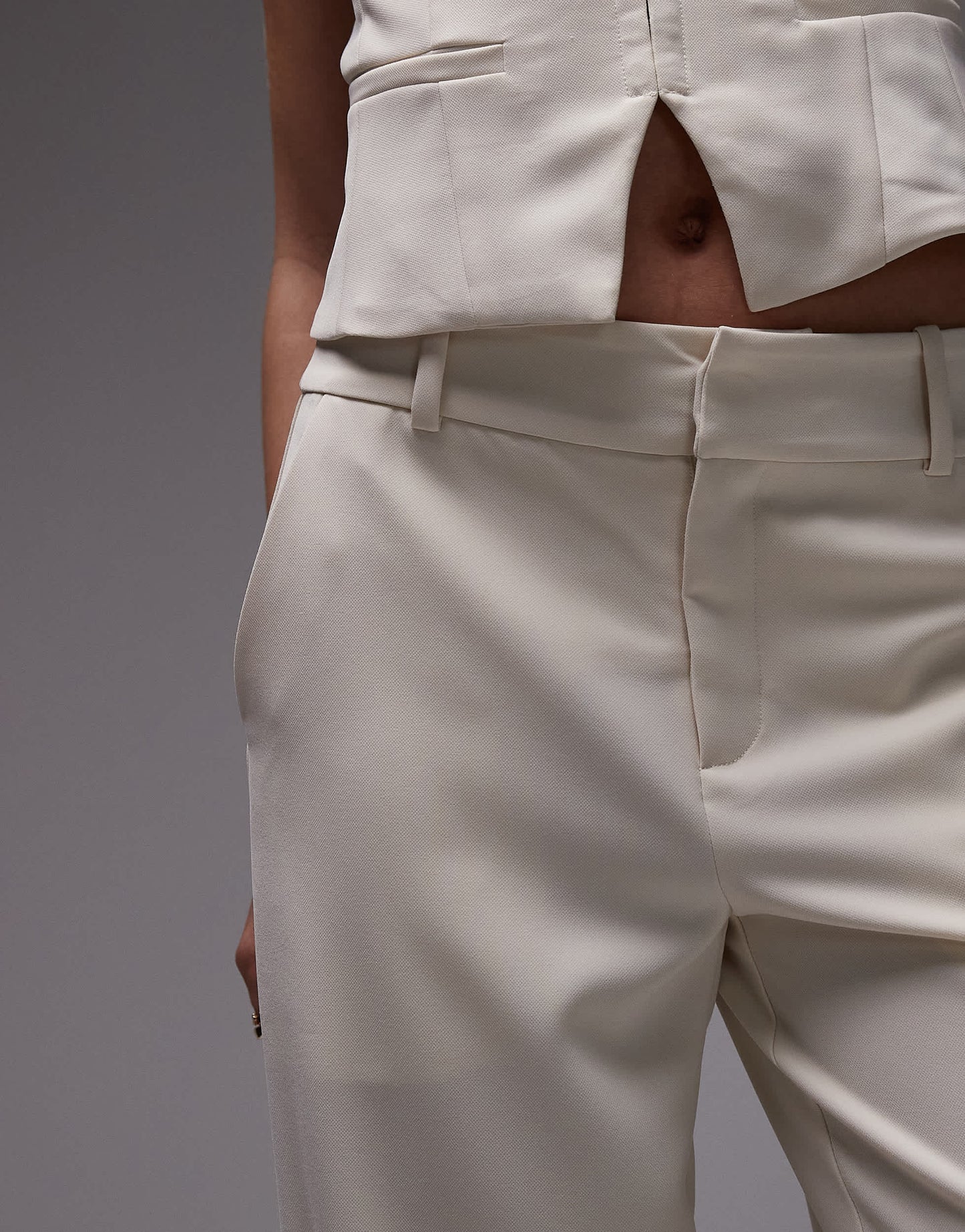Nia sage linen wide leg trousers in birch