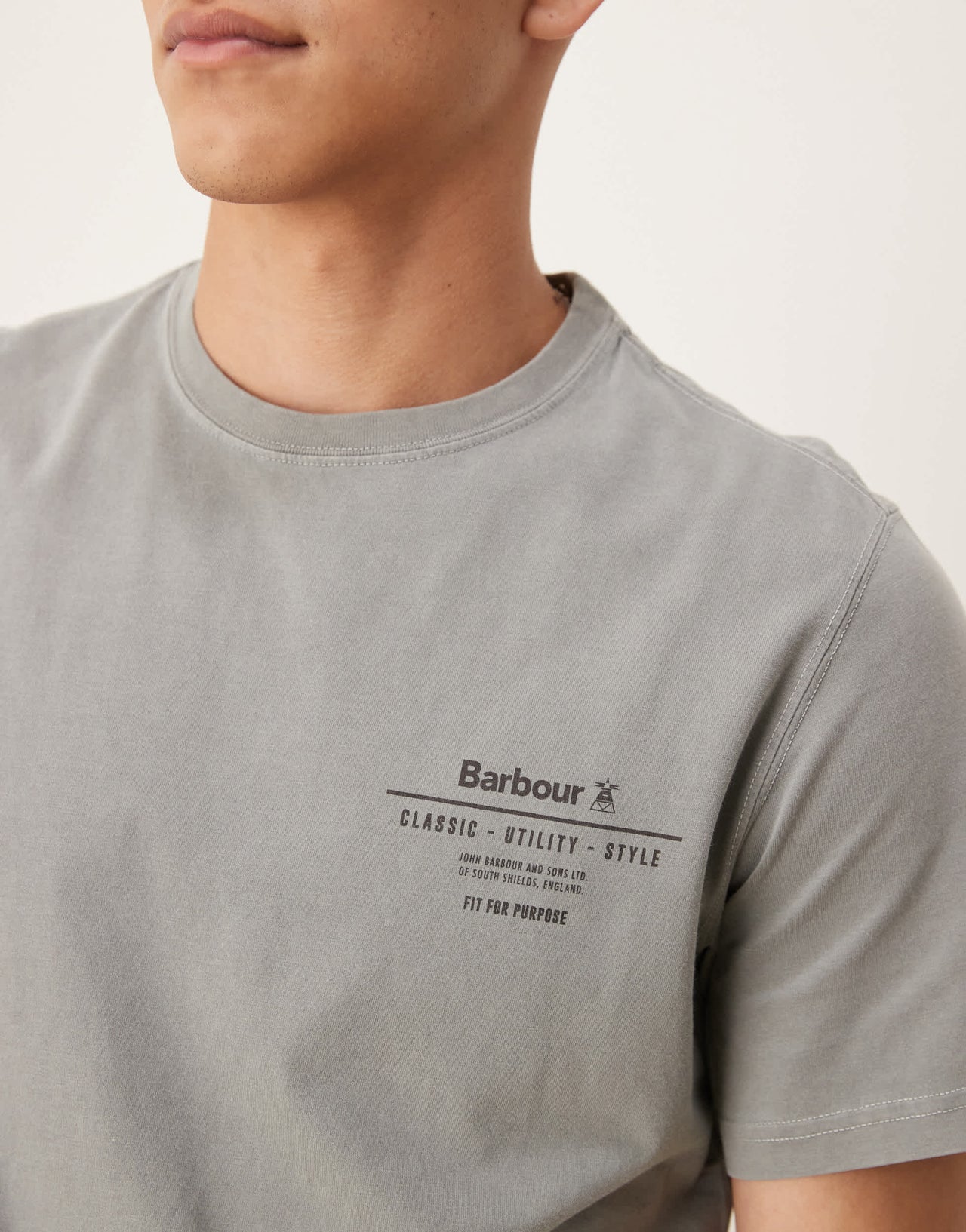 Barbour Hickling tailored fit t-shirt in washed gunmetal