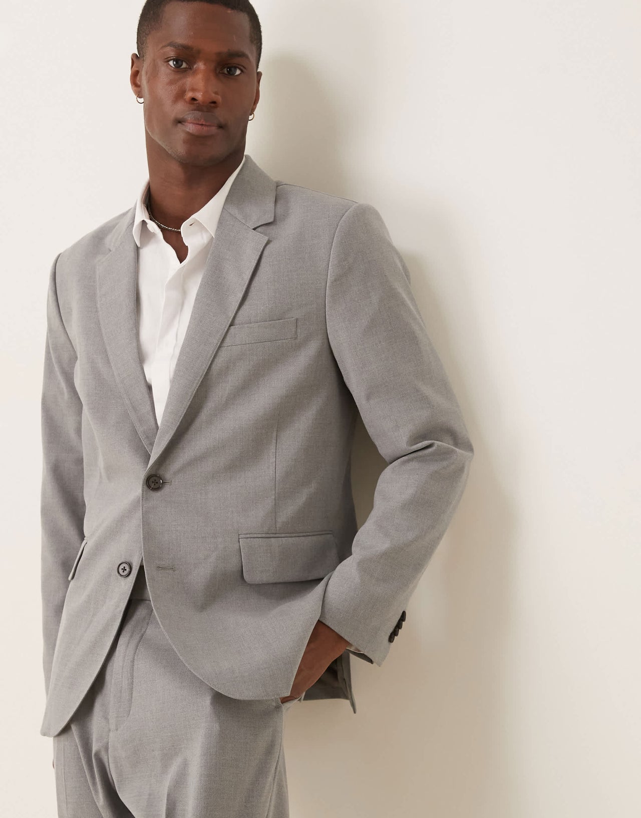 Abercrombie & Fitch classic single breasted suit blazer co-ord in grey