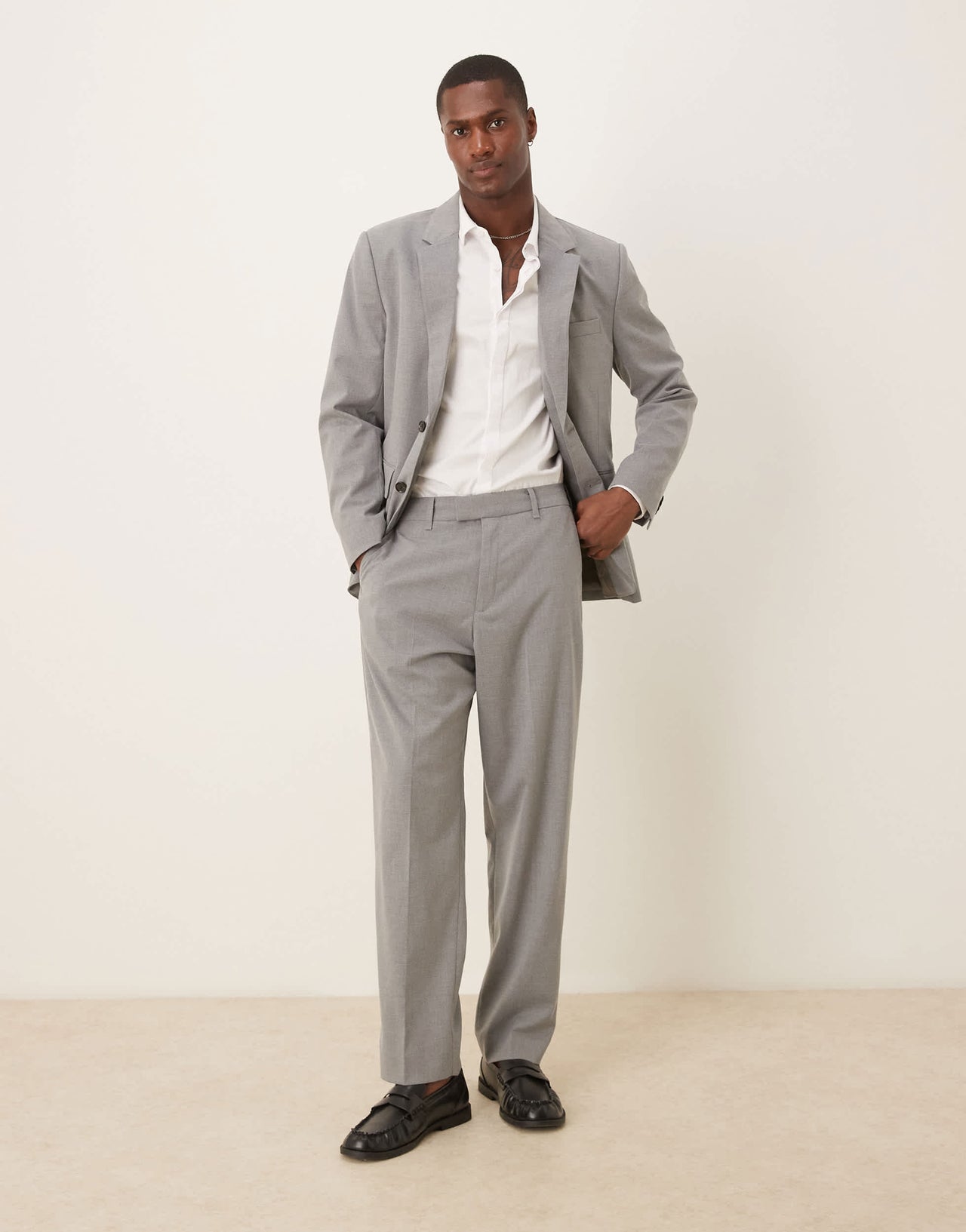 Abercrombie & Fitch classic suit trouser co-ord in grey